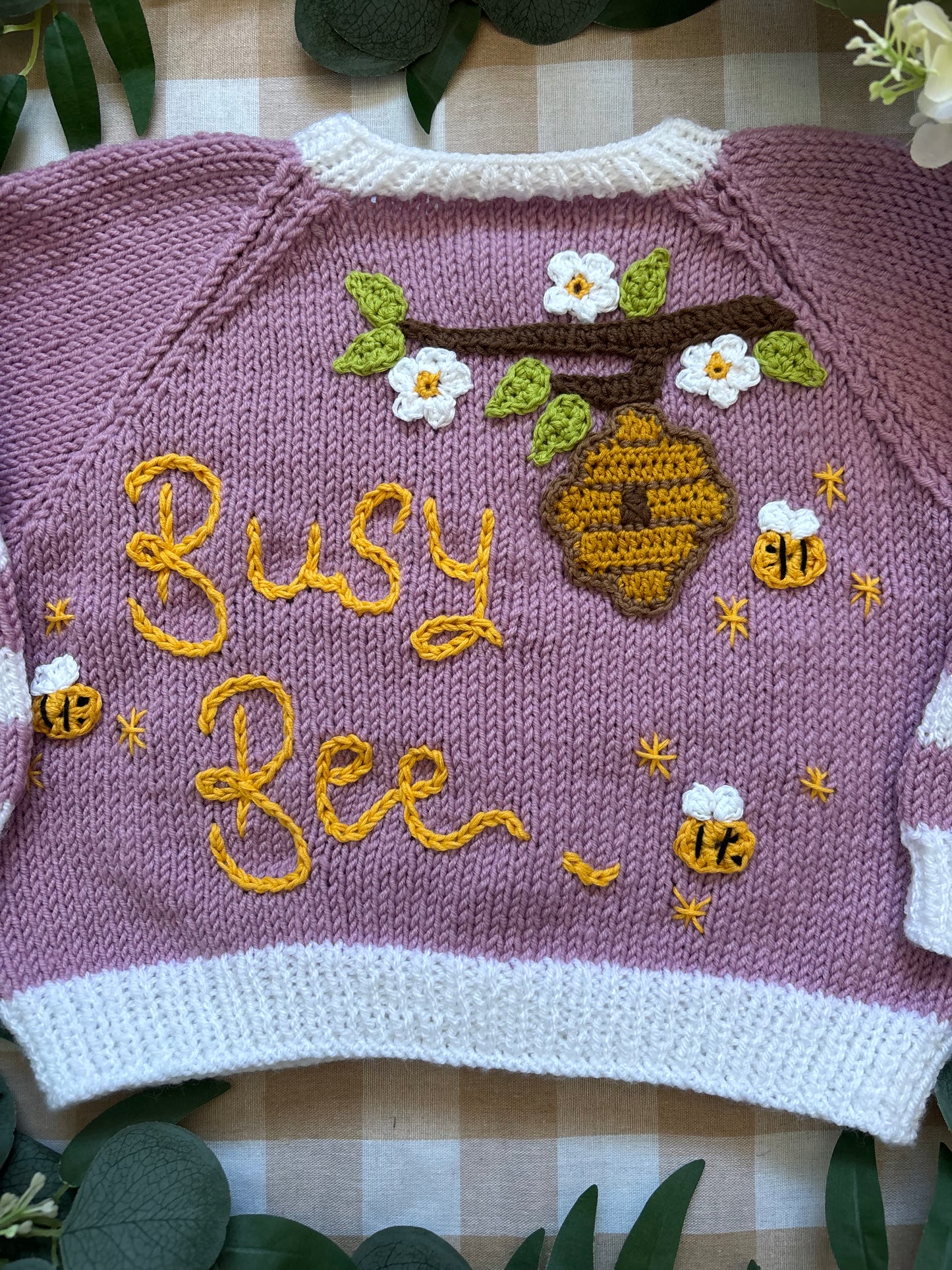 Size 1-2 Years, Busy Bee, Striped Sleeves