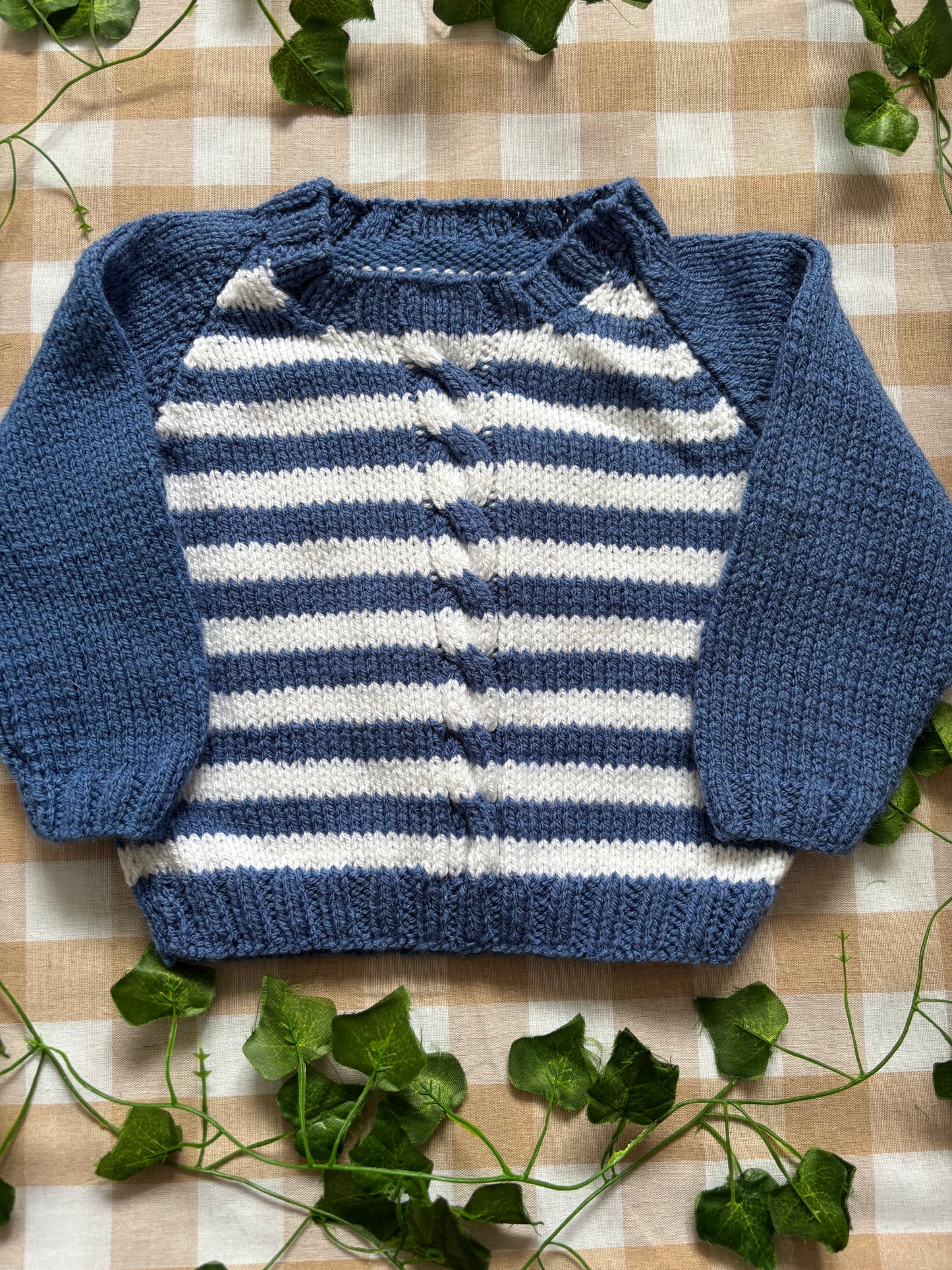 Size 9-12 Months, Striped Seagull Jumper