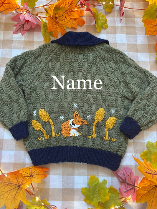 Personalise Me, Size 1-2 Years, sleeping Fox Cardi