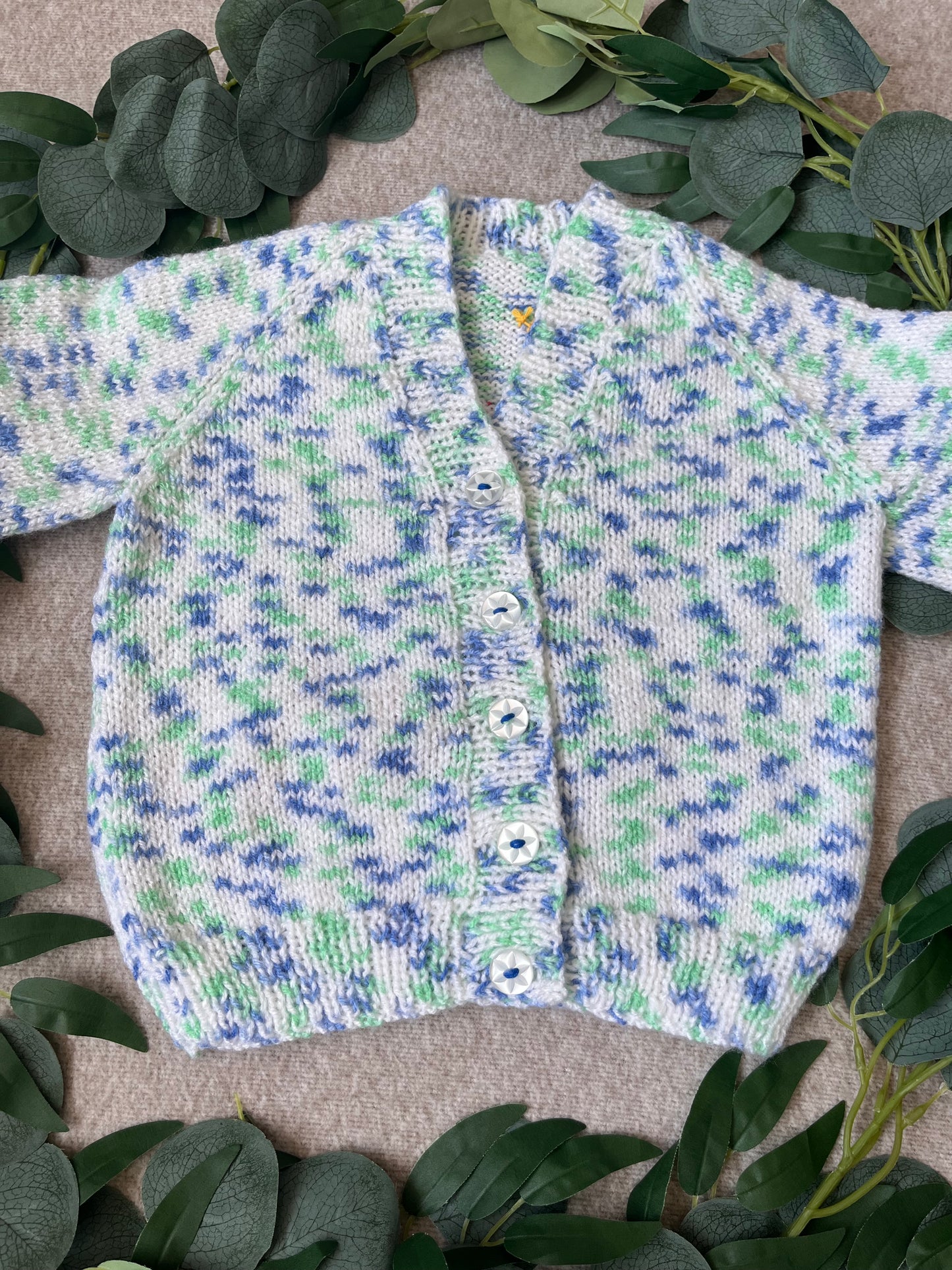 Size 2-3 Years, Festival Child, Hand Knitted Fleck Cardigan