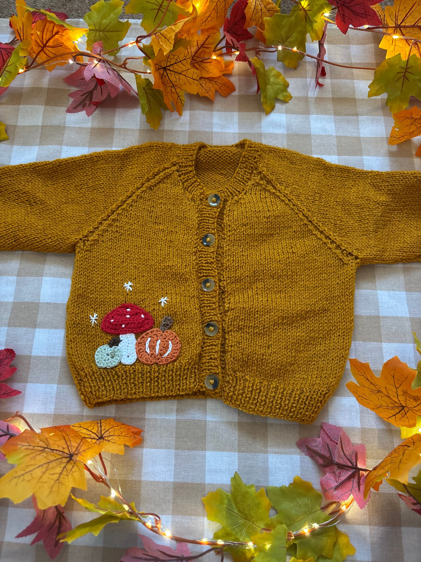 Size 1-2 Years, Cosy Season, Mustard Hand knitted Cardi