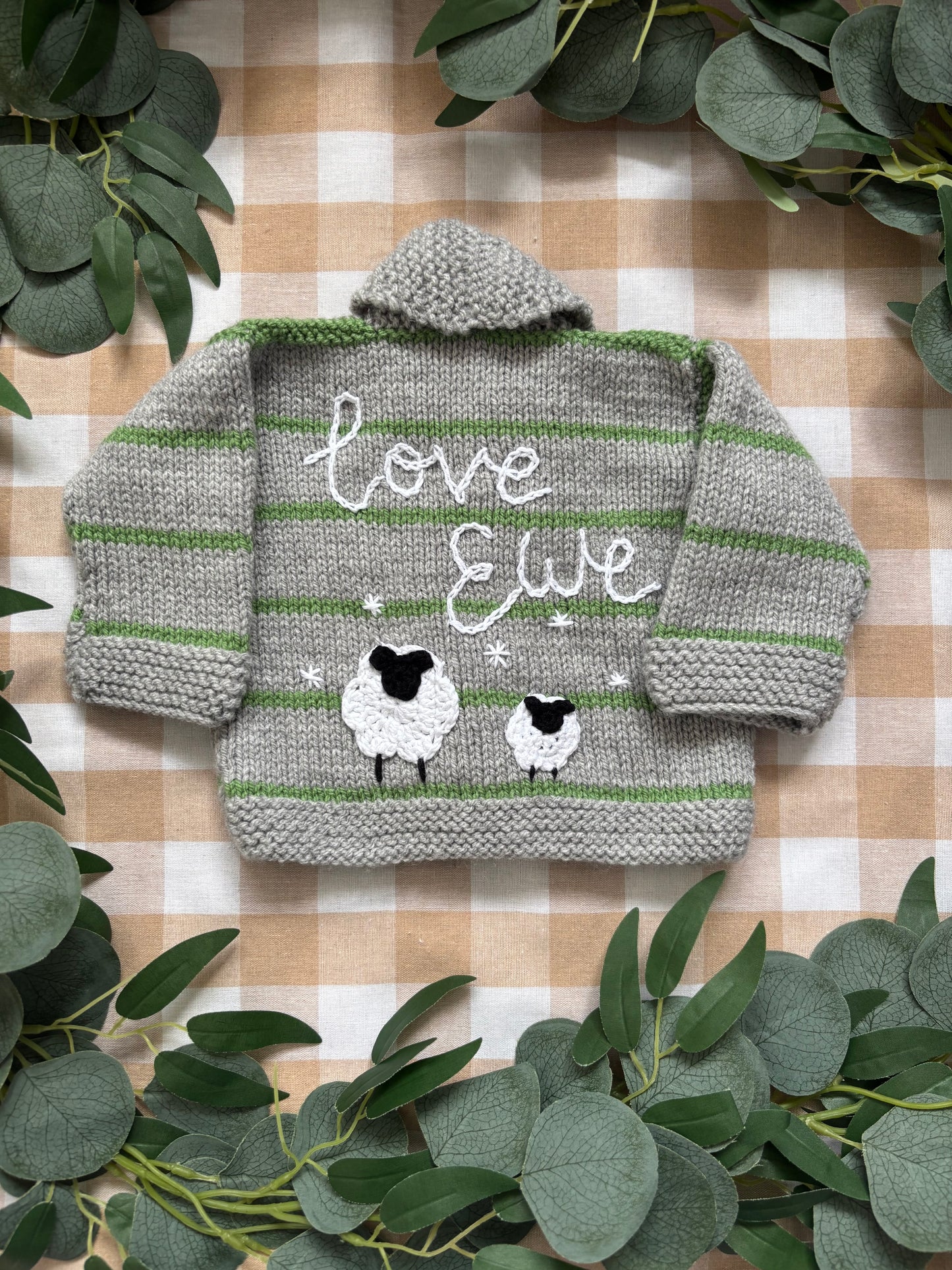 Size 0-3 Months, Love Ewe, New Baby Hand Knitted Cardi