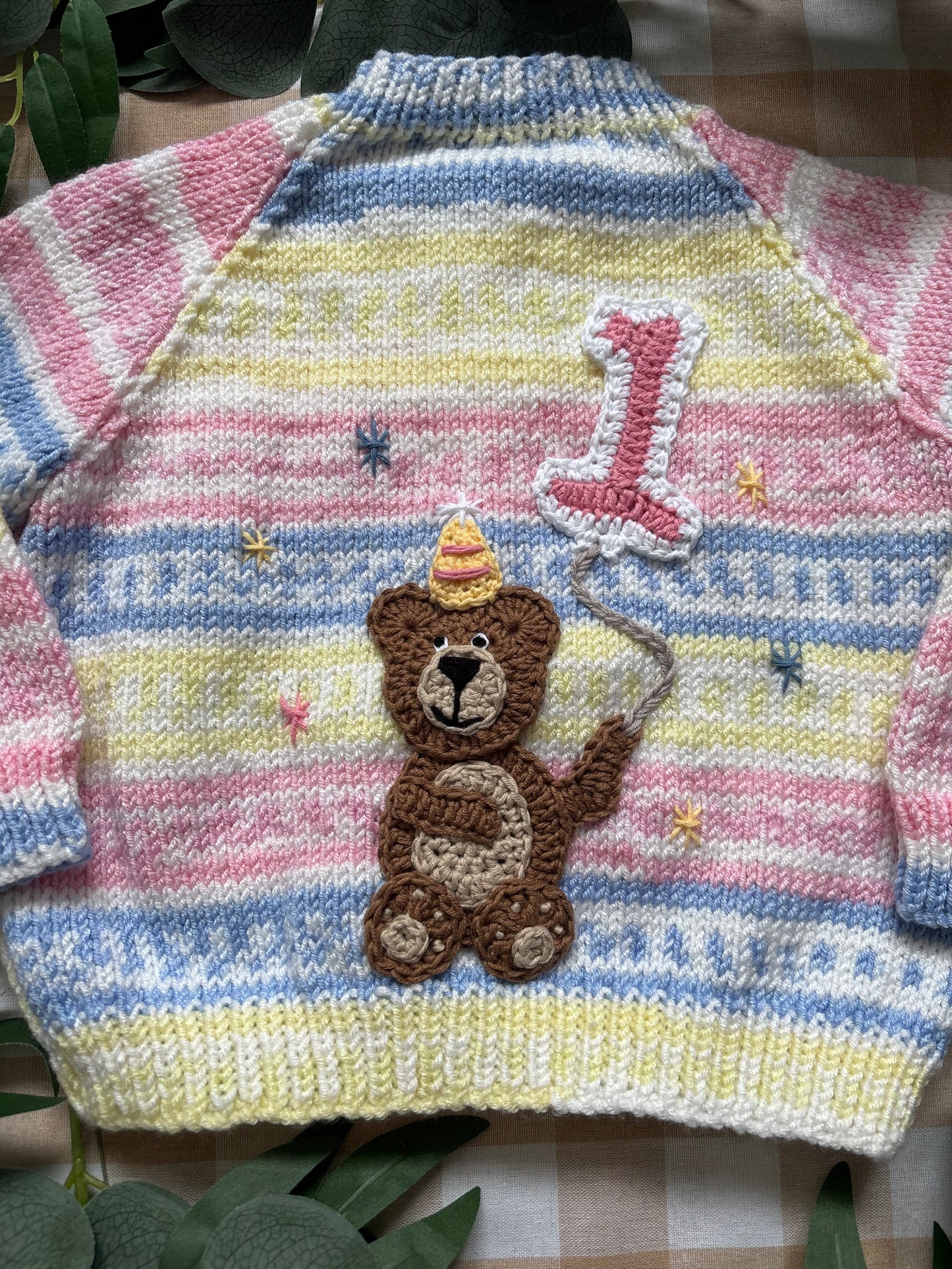 Size 12-18 Months, Pink One, Birthday Bear