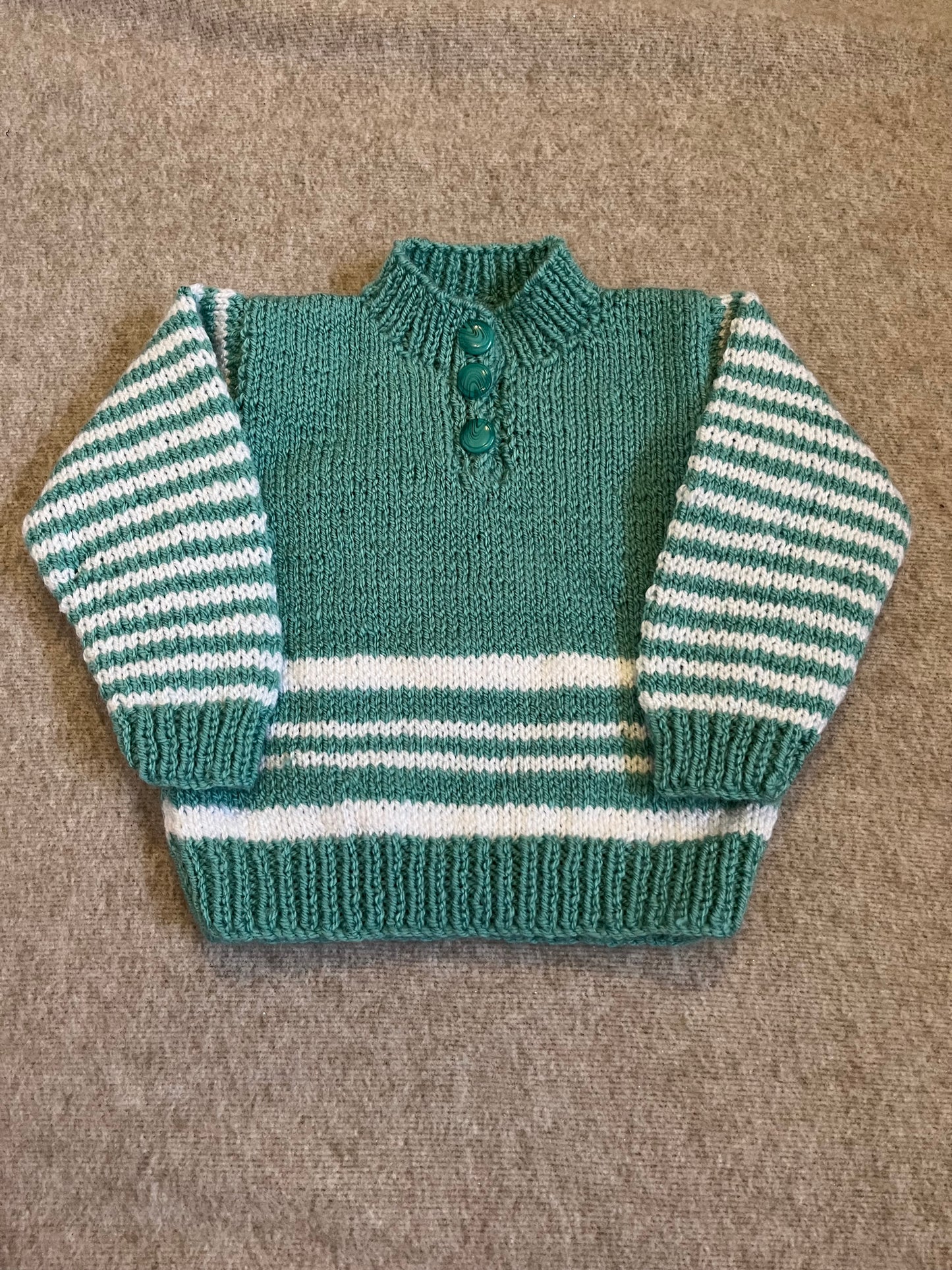 Size 6 Month, Baby Sheep Jumper, Hand Knitted Sweater, Unisex Baby