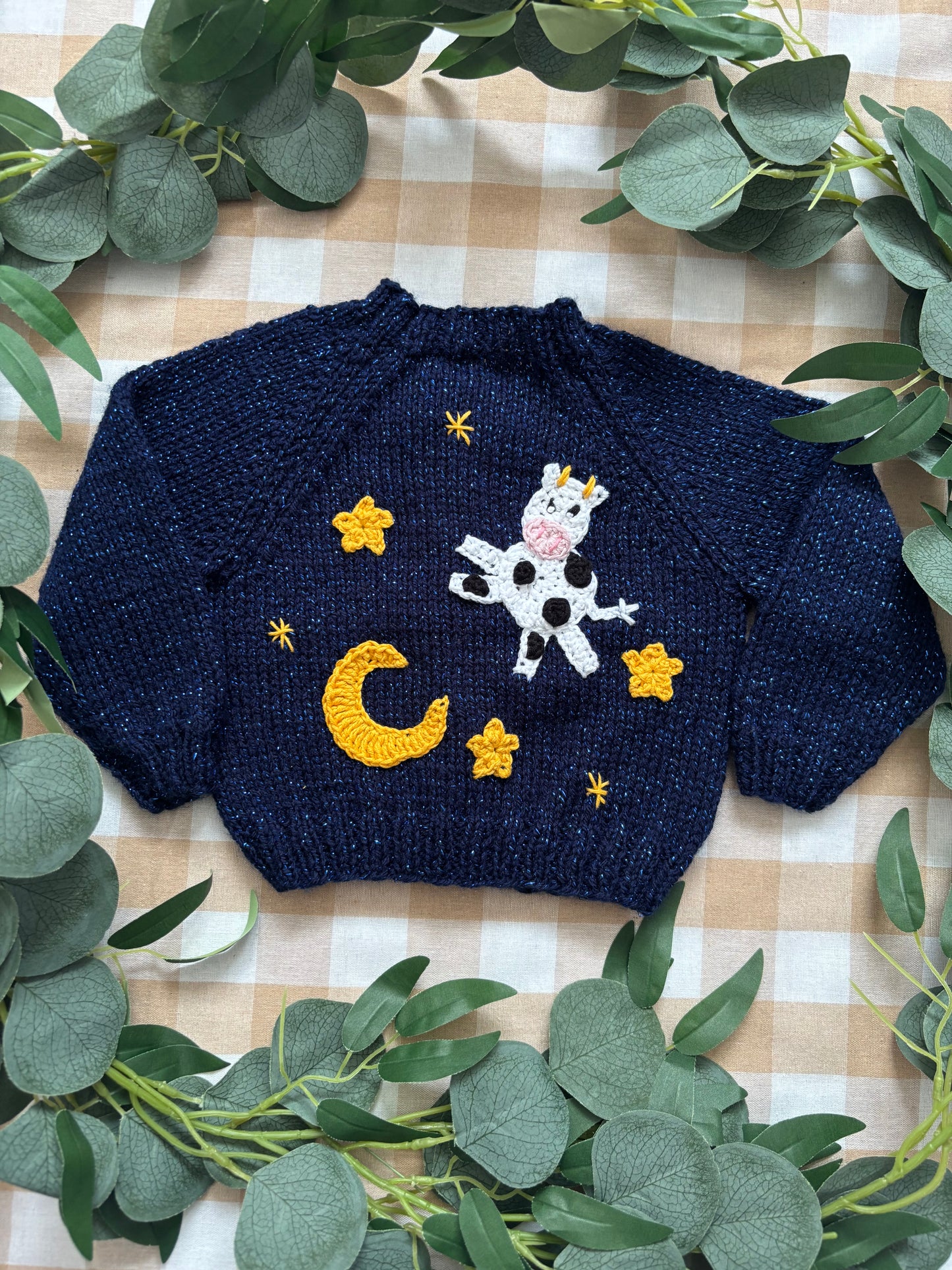 Size 3-6 Months, Cow Jumped Over the Moon, Sparkly Cardi