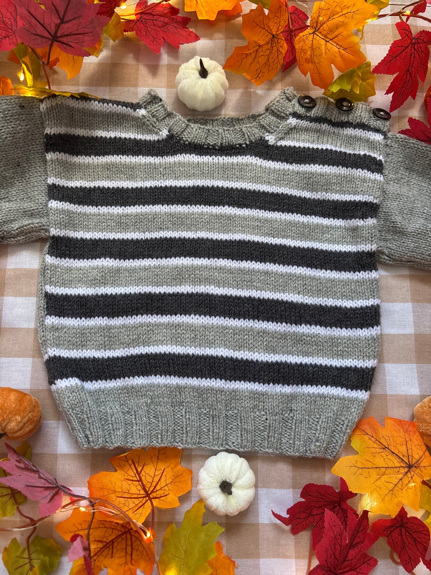 Size 2-3 Years, Boo Crew, Grey Stripe Jumper