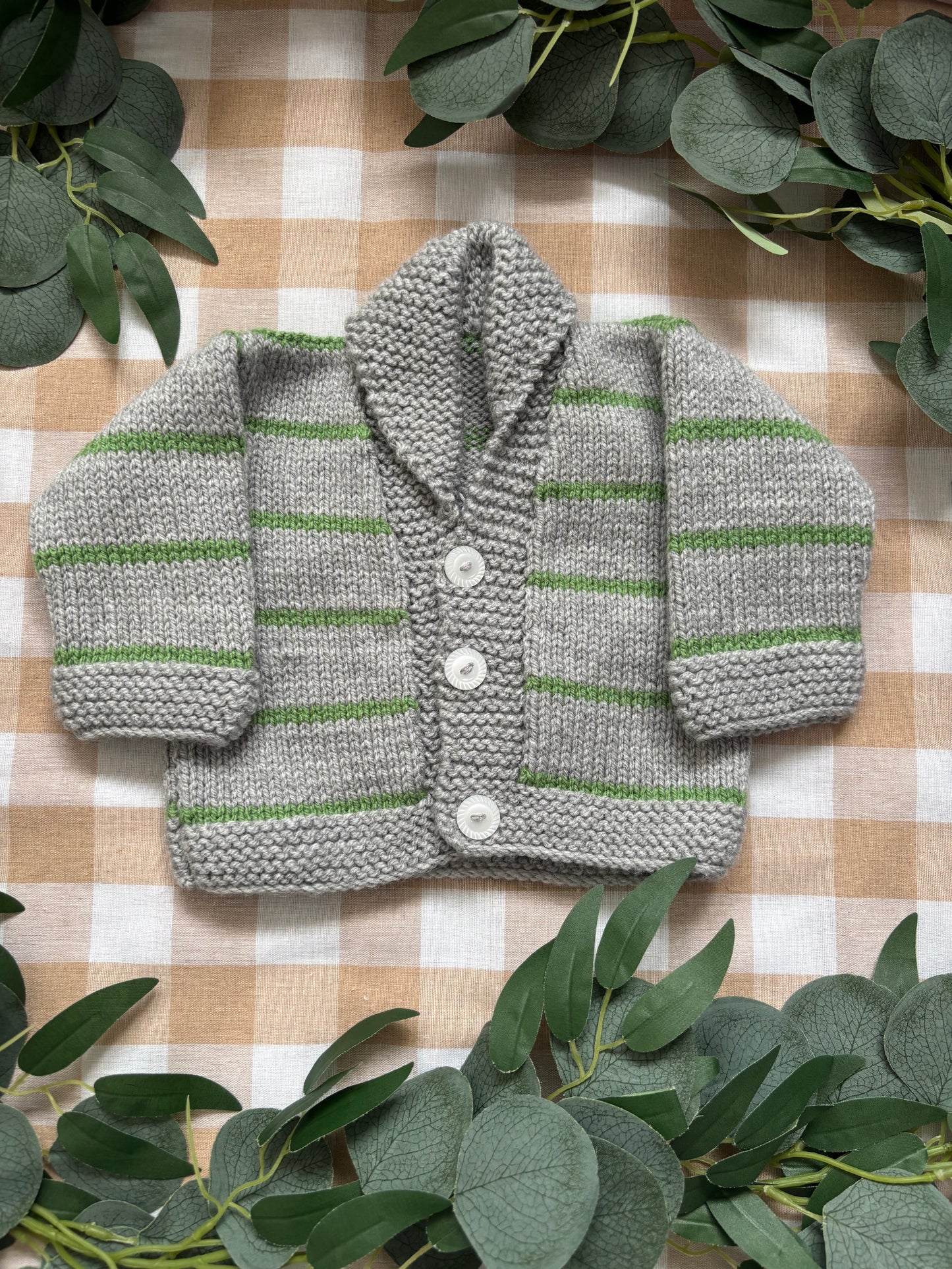 Size 0-3 Months, Love Ewe, New Baby Hand Knitted Cardi
