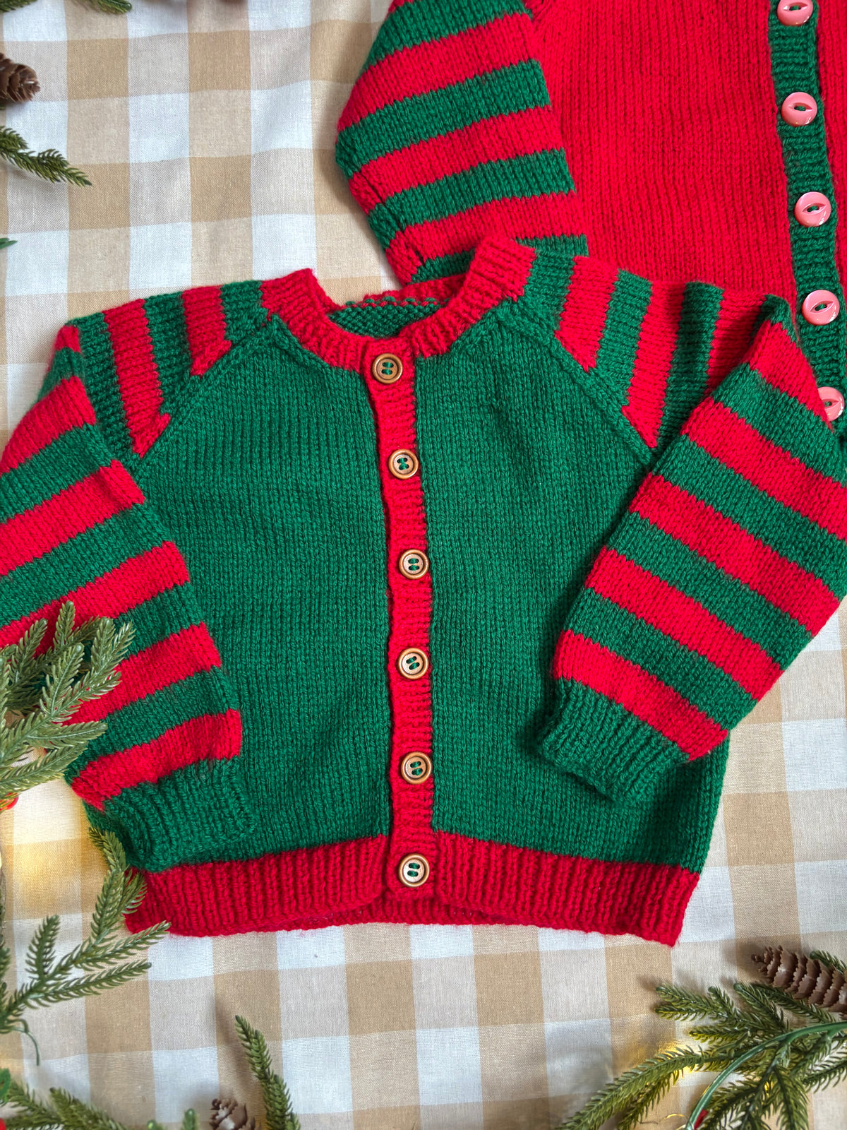 Matching Christmas Name Cardi set, Size 1-2 years