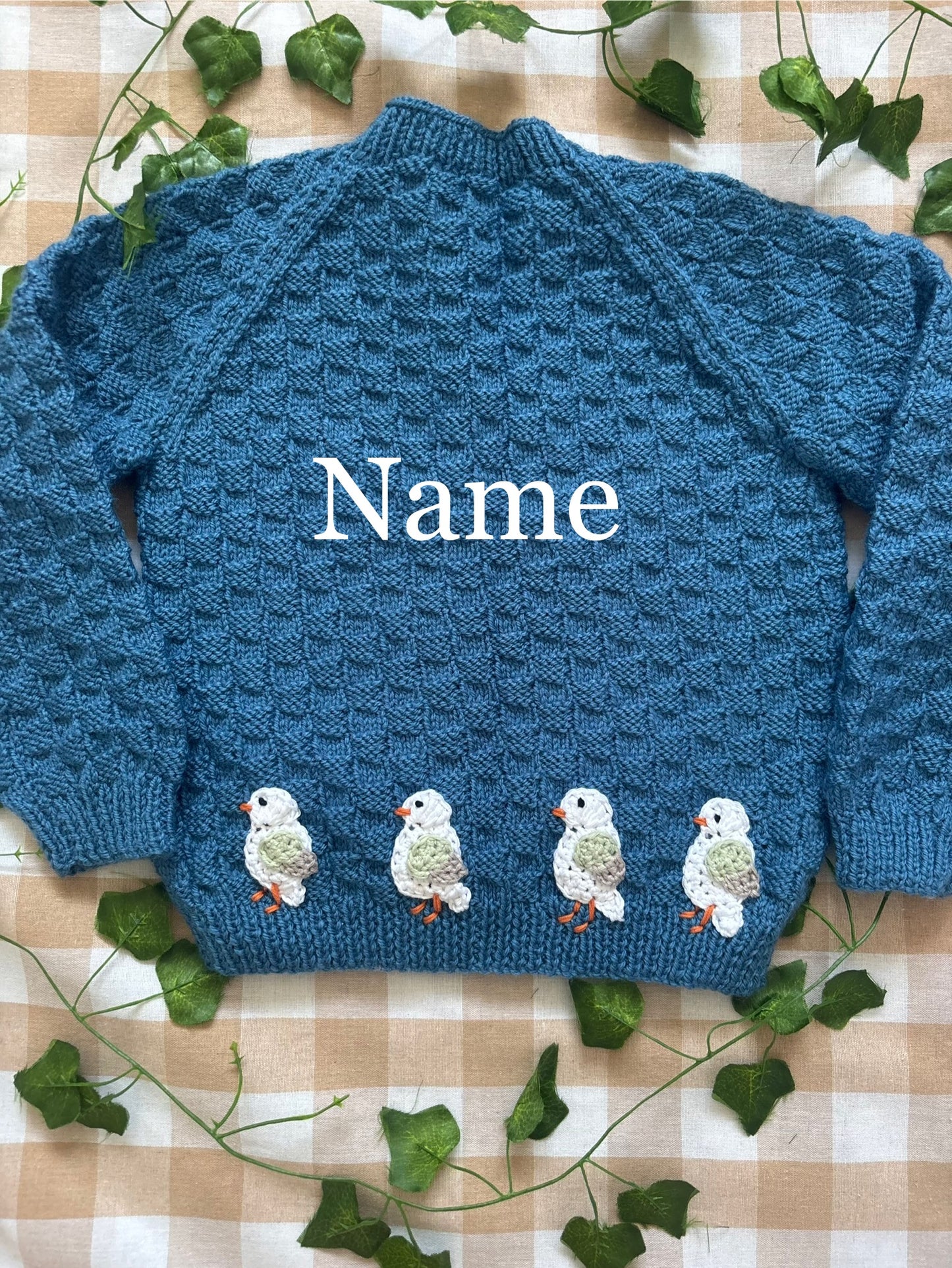 Personalise Me, Size 2-3 Years, Row of Seagulls Name Cardi