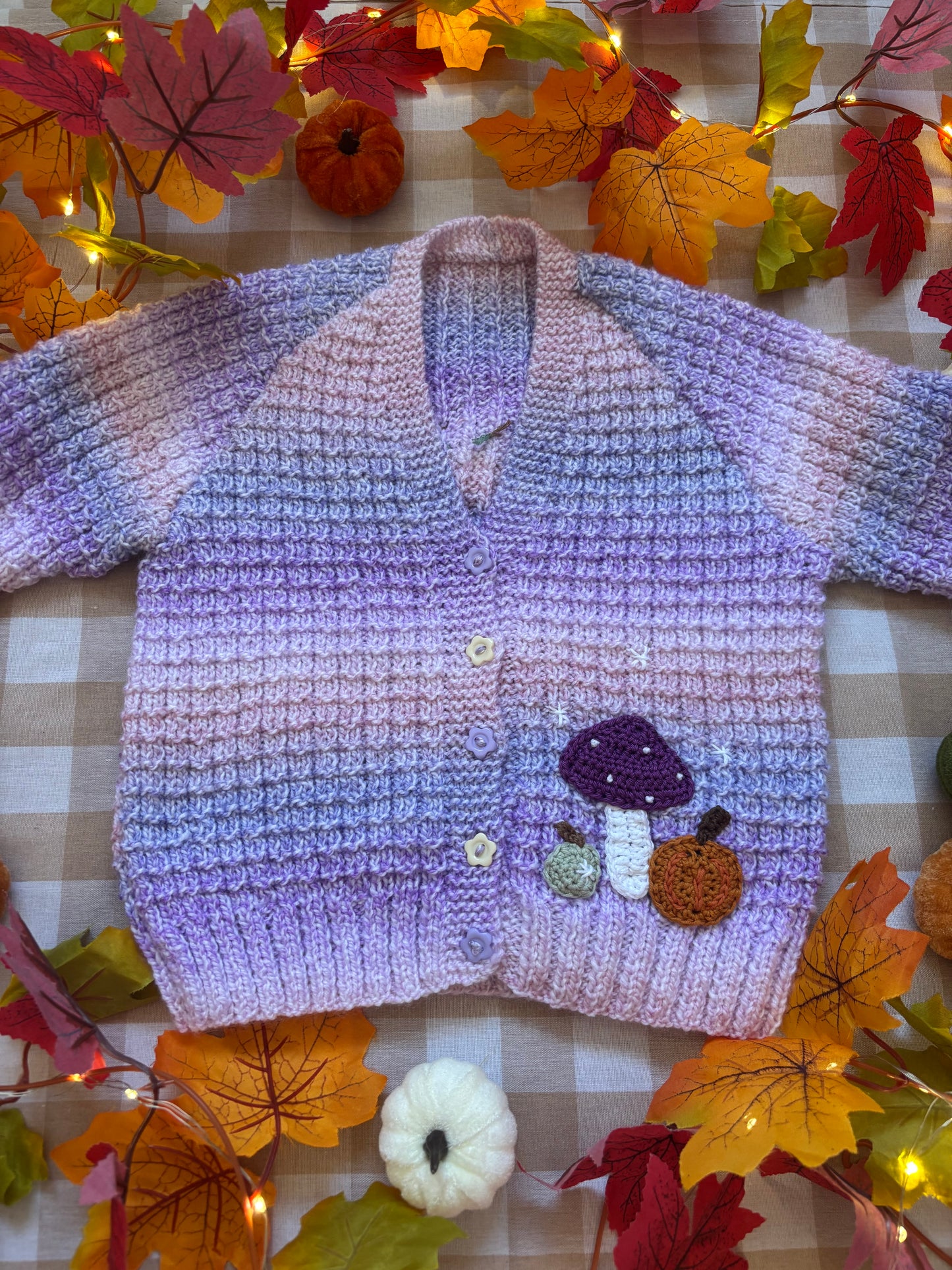 Size 2-4 Years, Fairy Pumpkin Patch, Ombre purple,pink