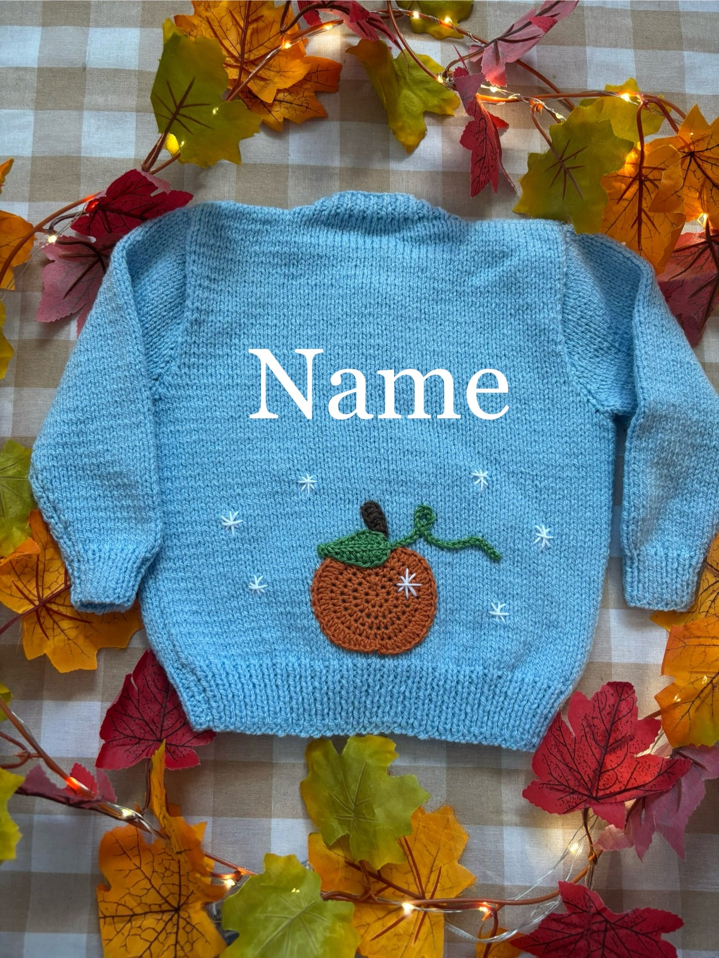 Personalise Me, Size 12 Months, Baby Blue Hand knitted Cardi
