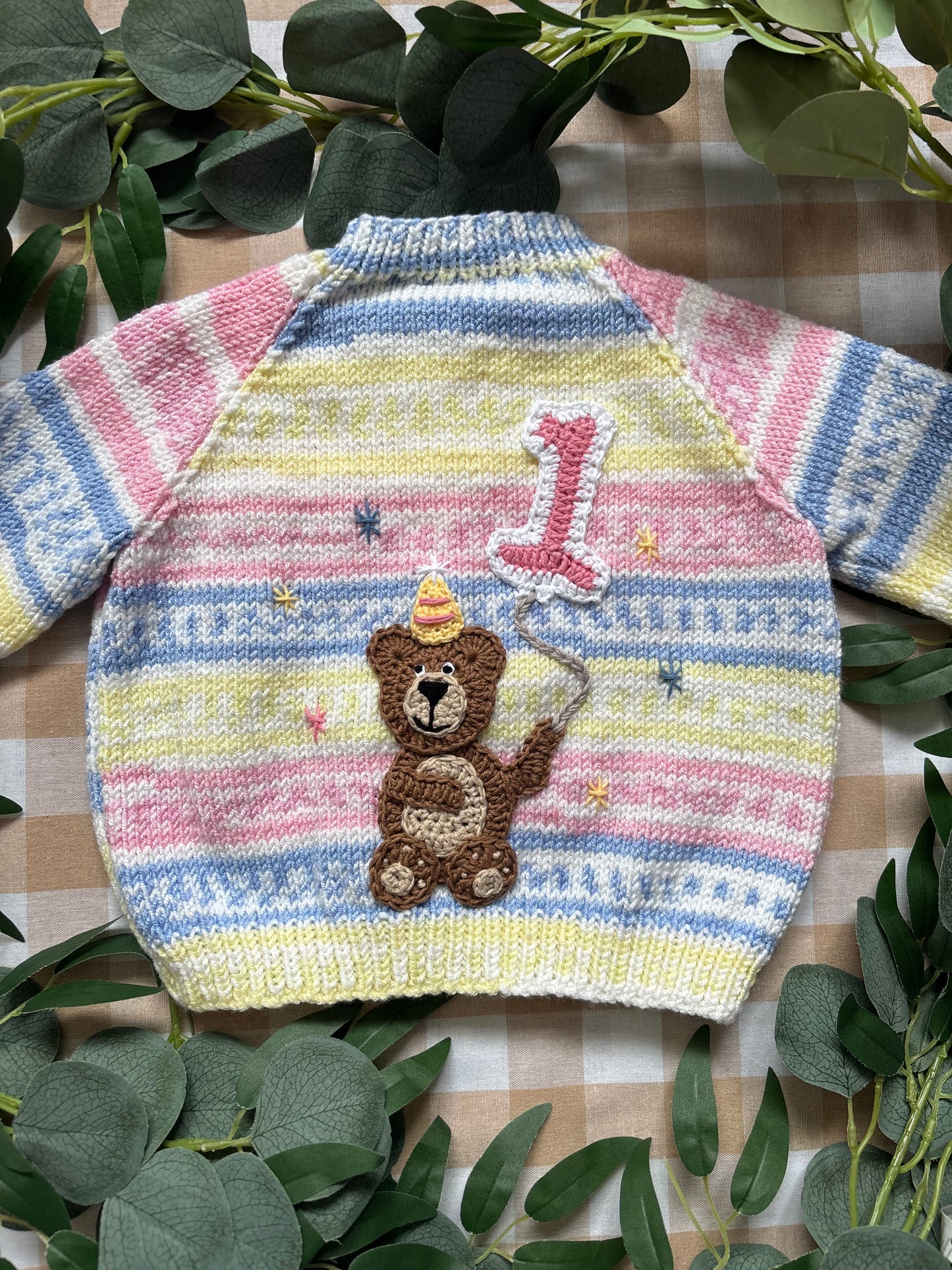 Size 12-18 Months, Pink One, Birthday Bear