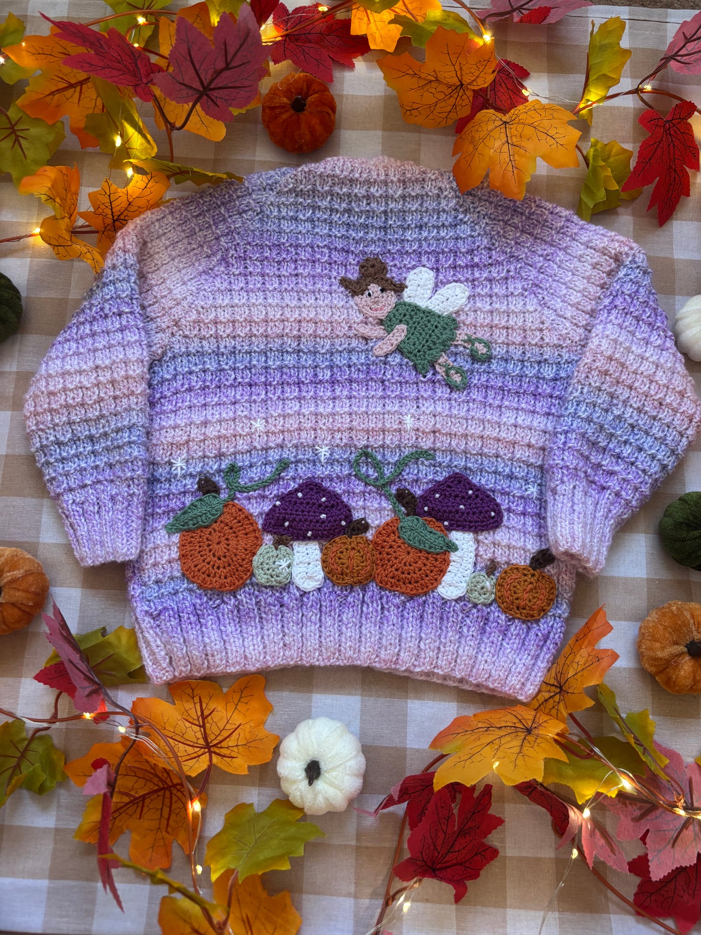 Size 2-4 Years, Fairy Pumpkin Patch, Ombre purple,pink