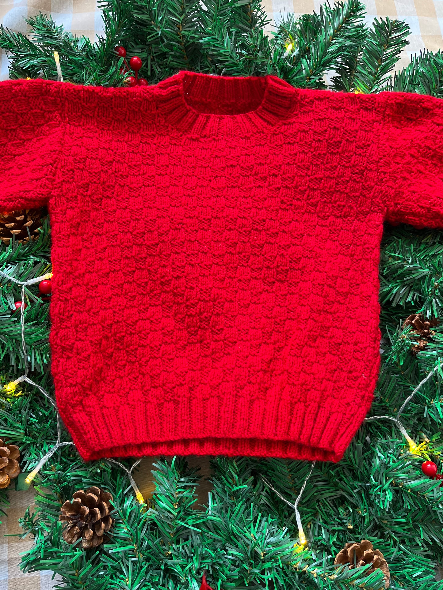 Personalise Me, Size 3-5 Years, Tractor & Christmas Tree Red Name Jumper