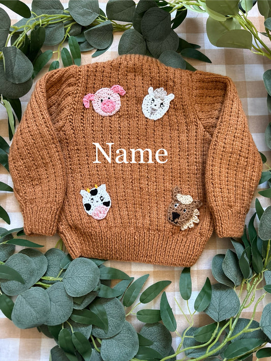 Personalise Me, Size 12-18 Months, Farm Name Cardi