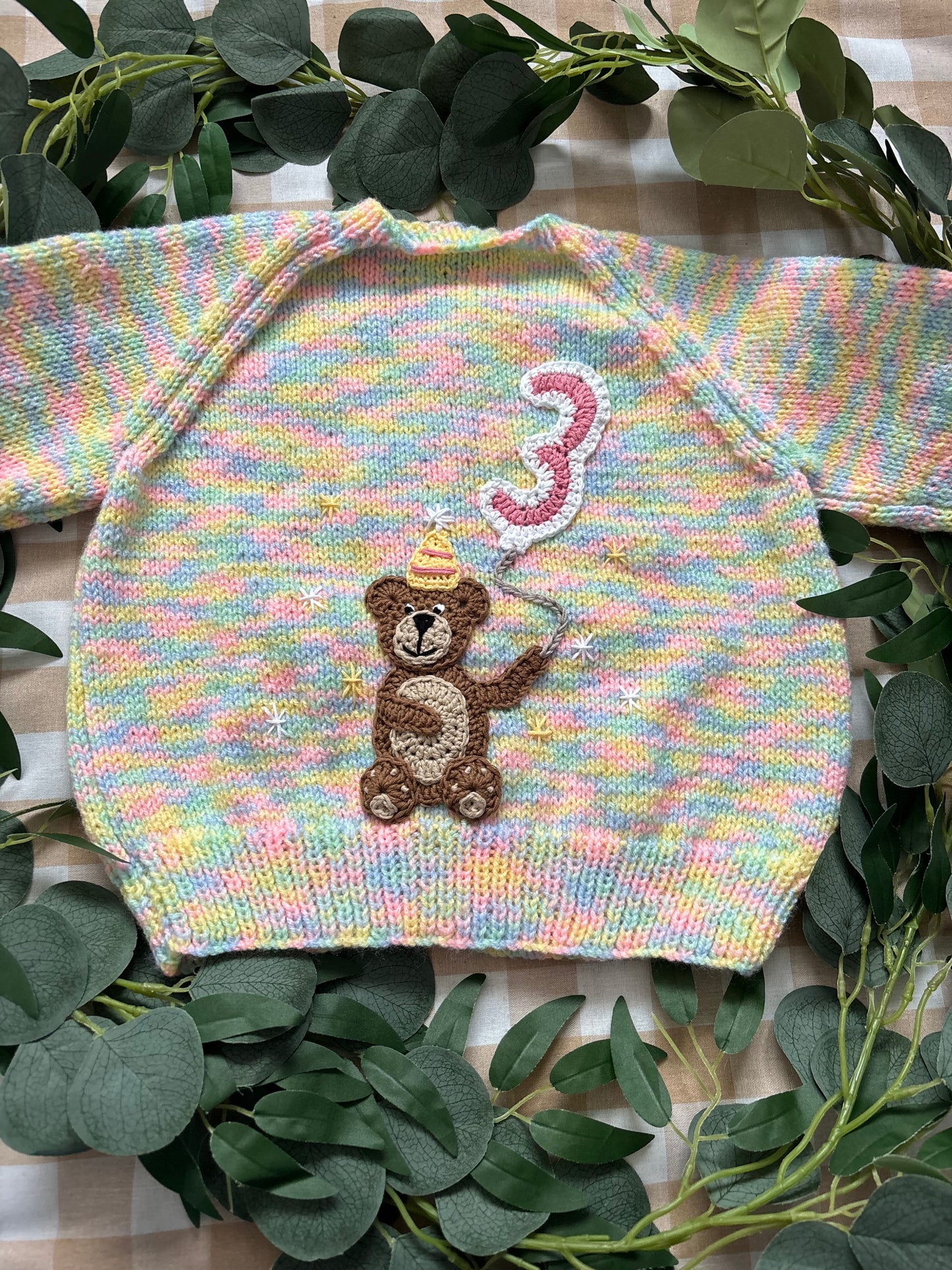 Size 3-4 Years, Pink 3, Birthday Bear