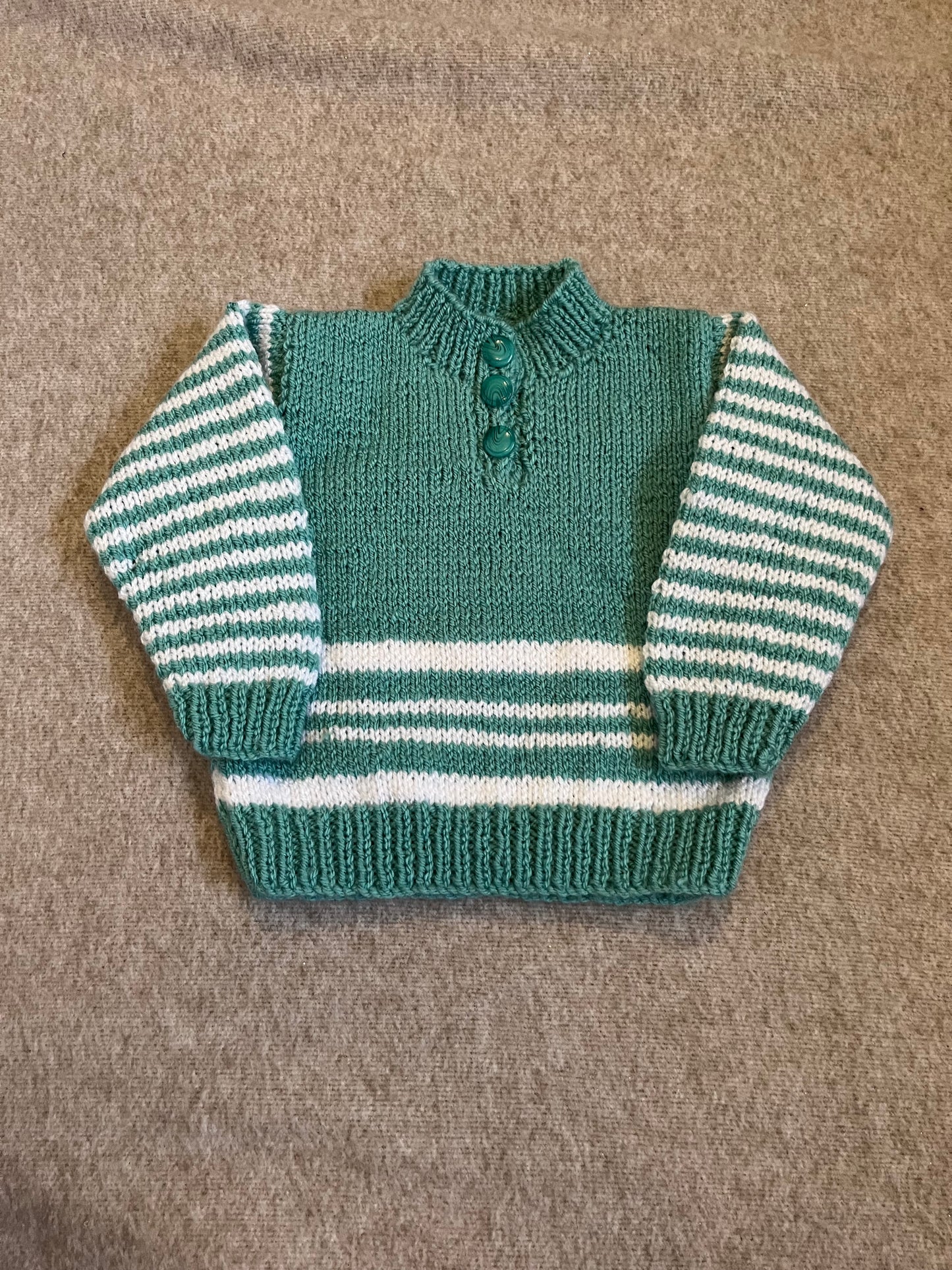 Size 6 Month, Baby Sheep Jumper, Hand Knitted Sweater, Unisex Baby