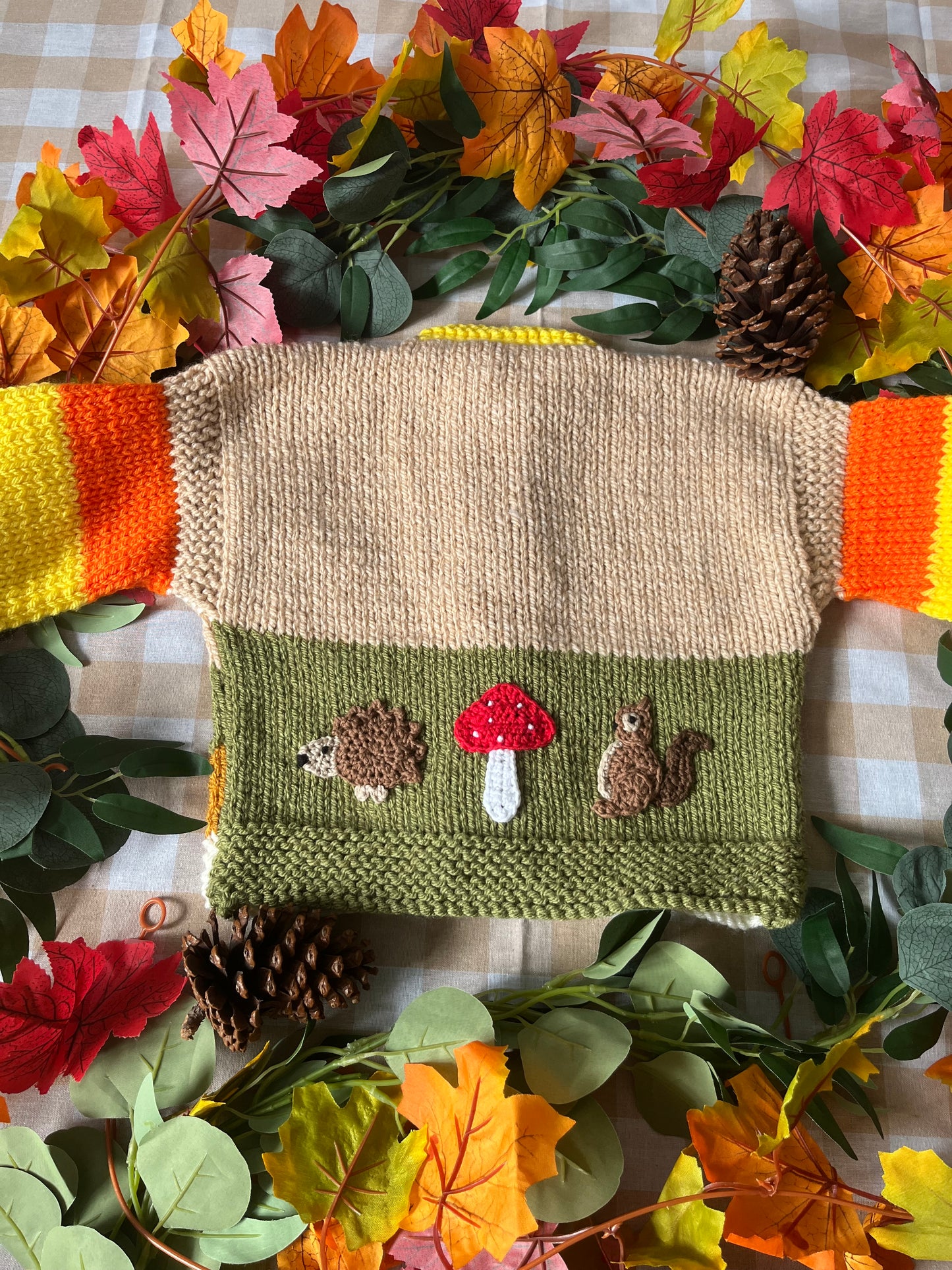 Personalise Me, Size 1-2 Years, Name Cardi, Woodland Animal, Striped Cardi