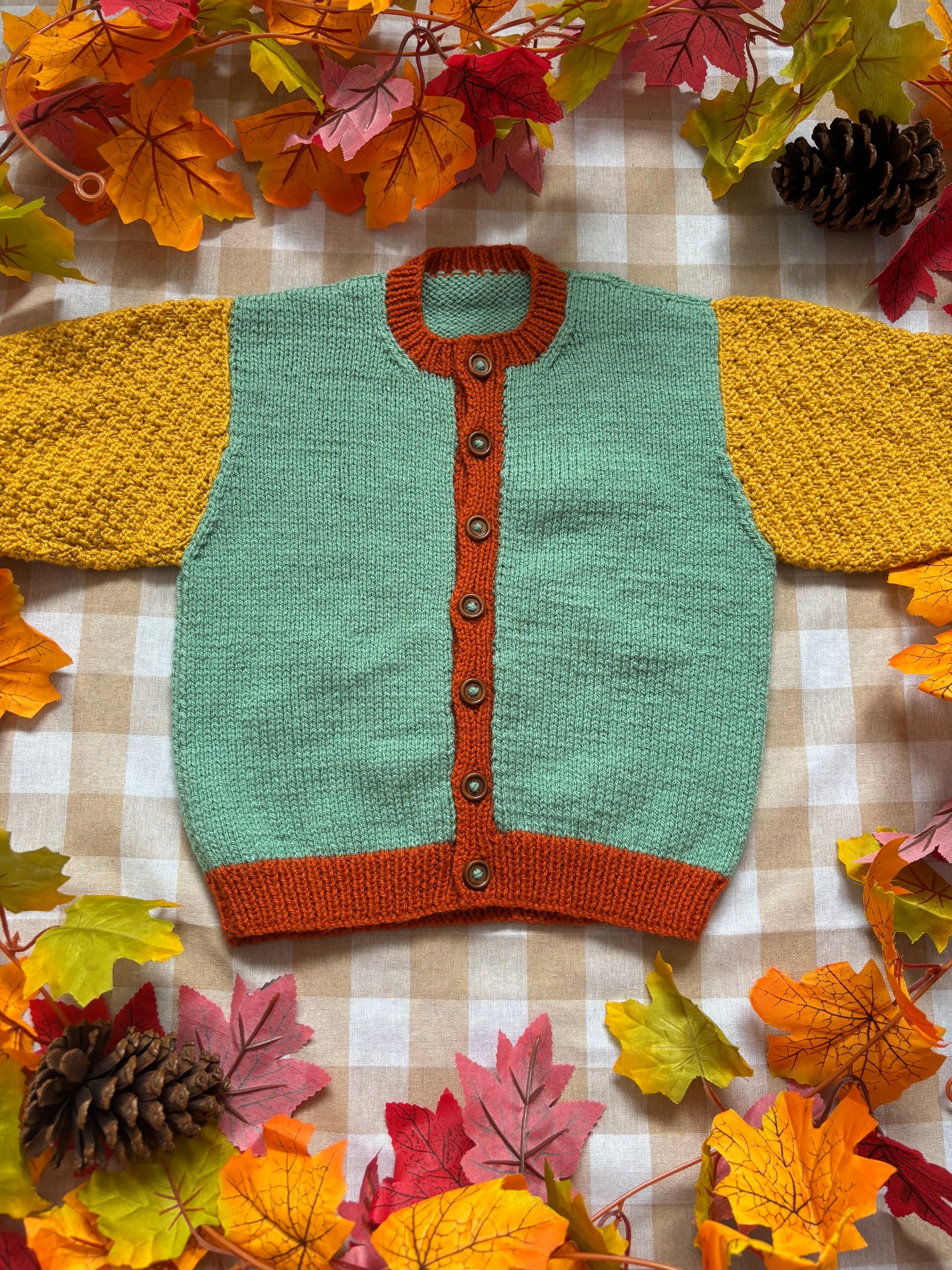 Personalise Me, Size 2-3 Squirrel Colour block Cardi