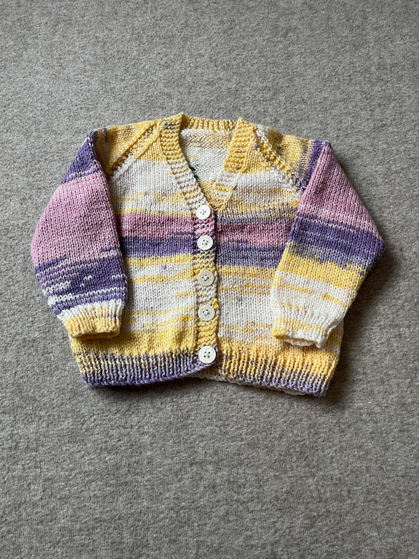 Size 1-2 years, Spring Chicken, Hand Knitted Baby Cardigan