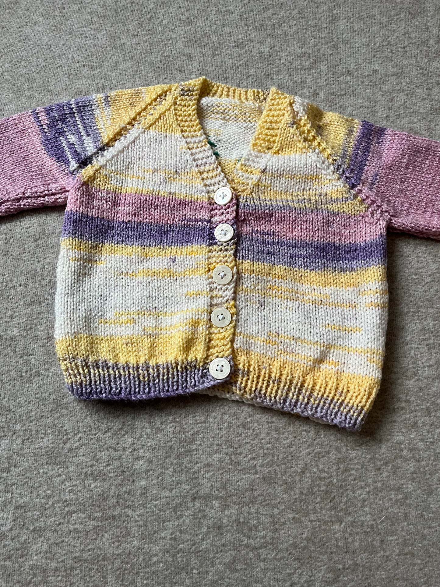 Size 1-2 years, Spring Chicken, Hand Knitted Baby Cardigan