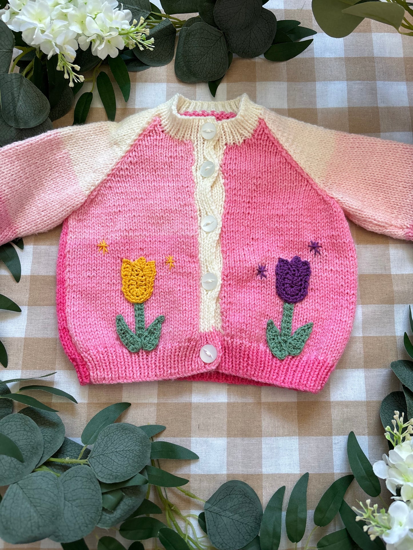 Personalise Me, Size 6-12 Months, Tulip Name Cardigan