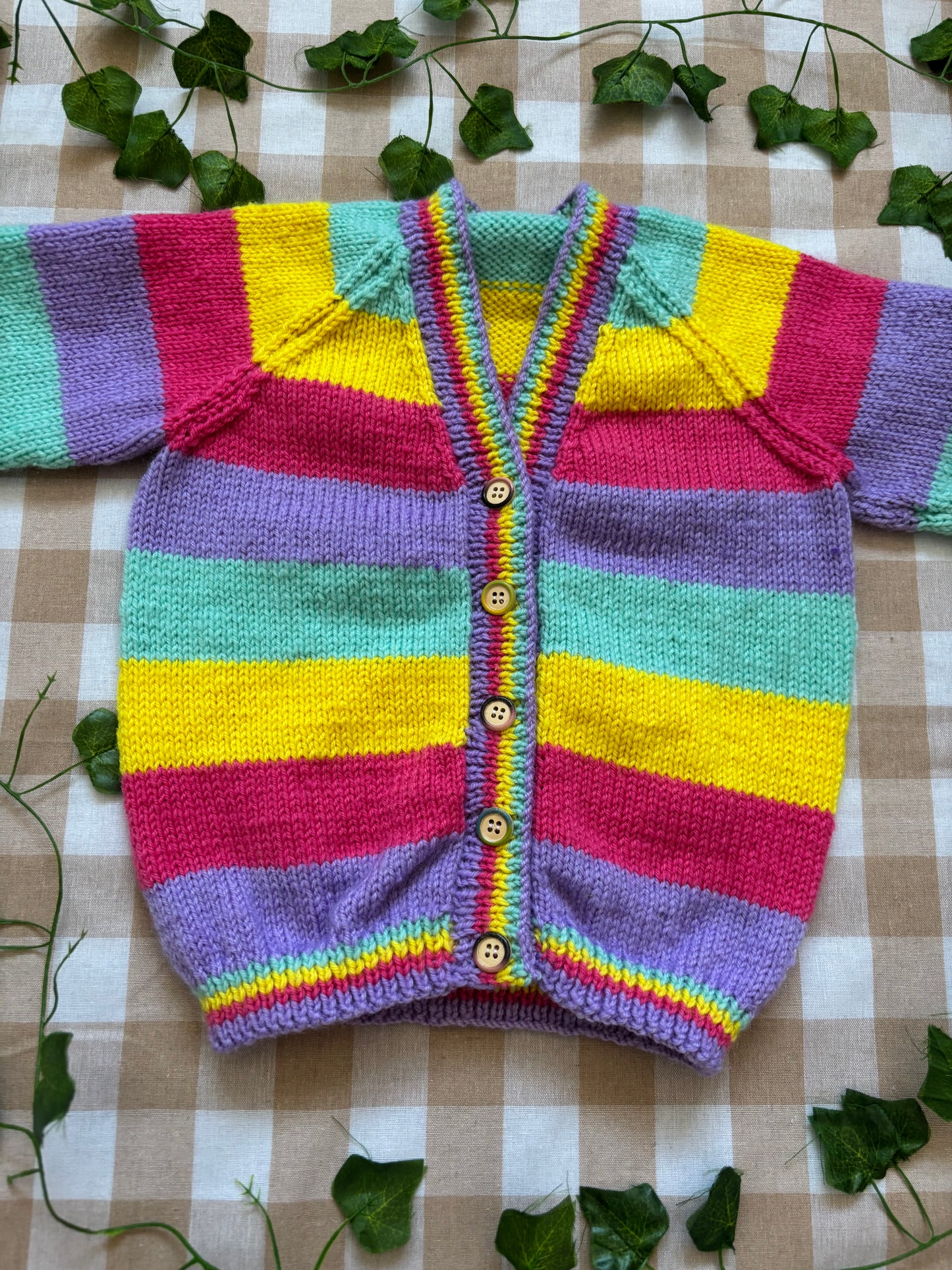 Size 18 months - 3 Years, matching set of Rainbow Cardi’s