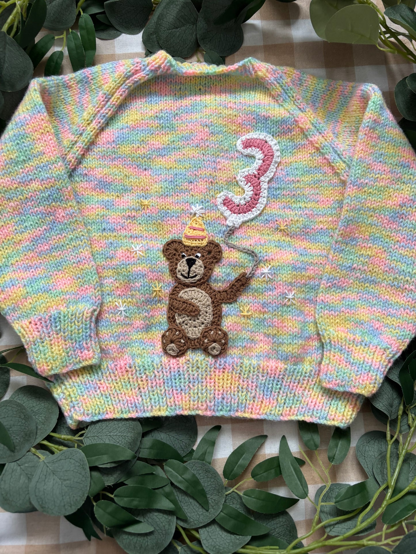 Size 3-4 Years, Pink 3, Birthday Bear