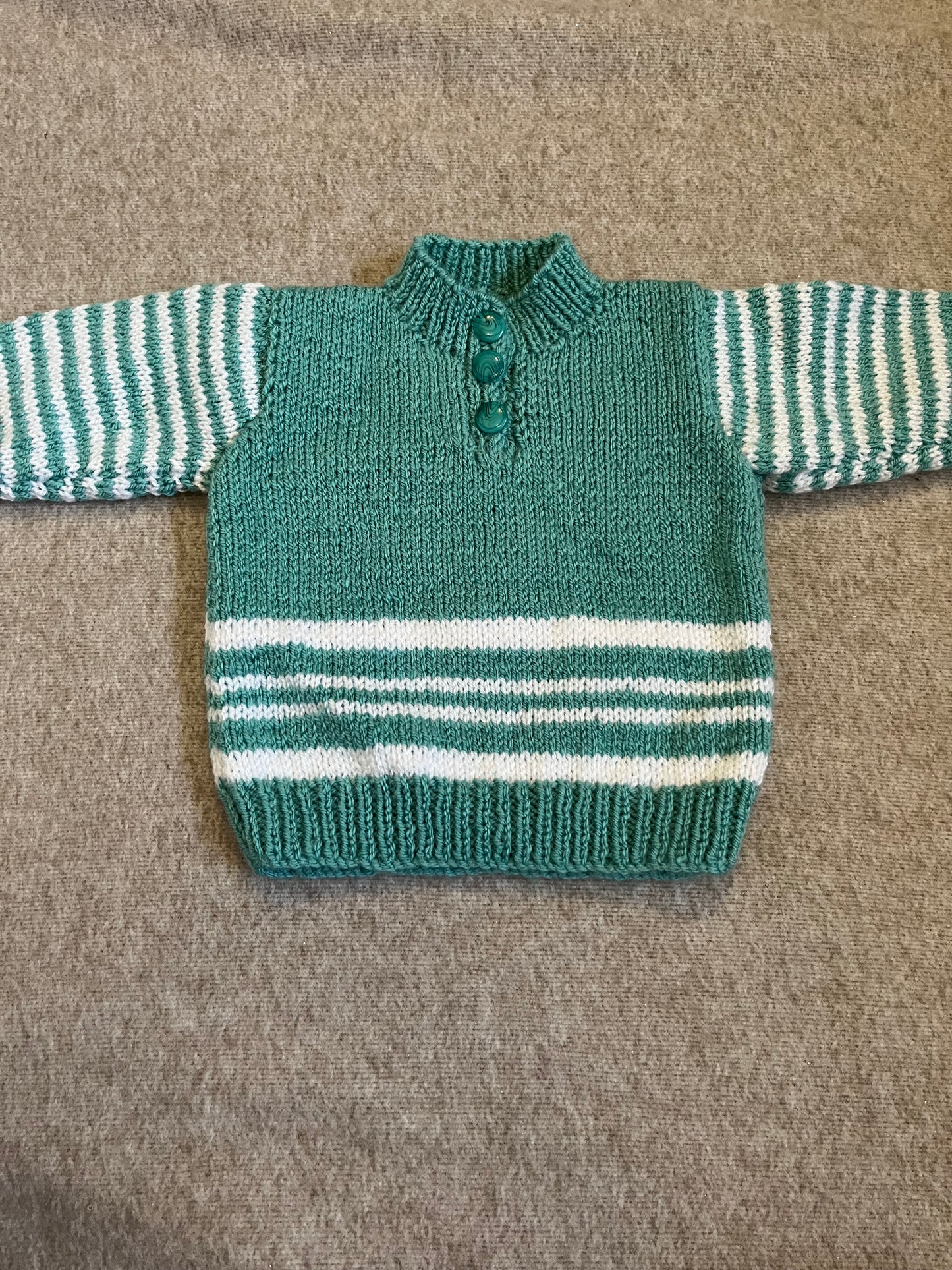 Size 6 Month, Baby Sheep Jumper, Hand Knitted Sweater, Unisex Baby