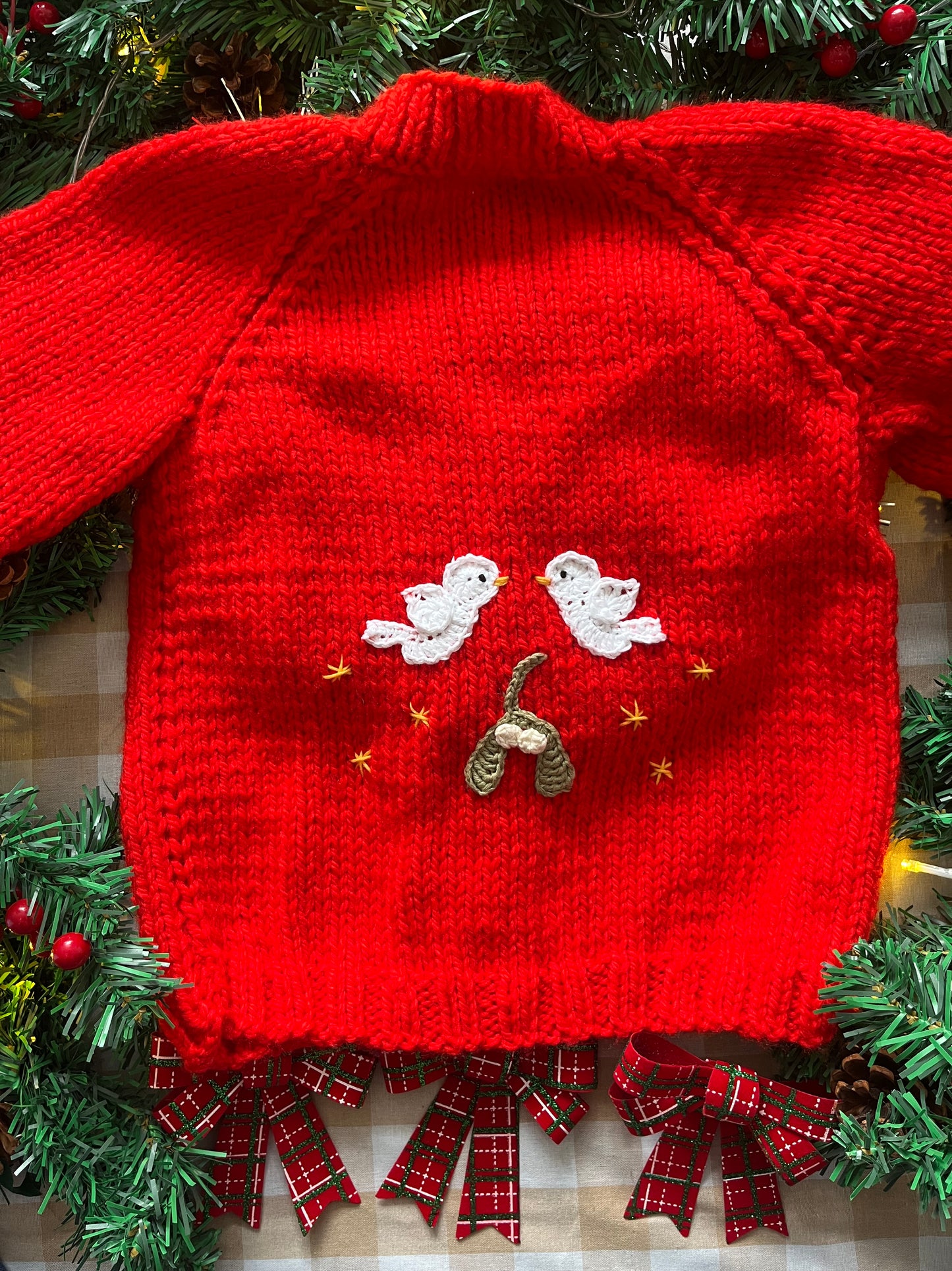 Personalise Me, Size 4-6 years, Two Turtle Doves, Add a Name Red Cardi