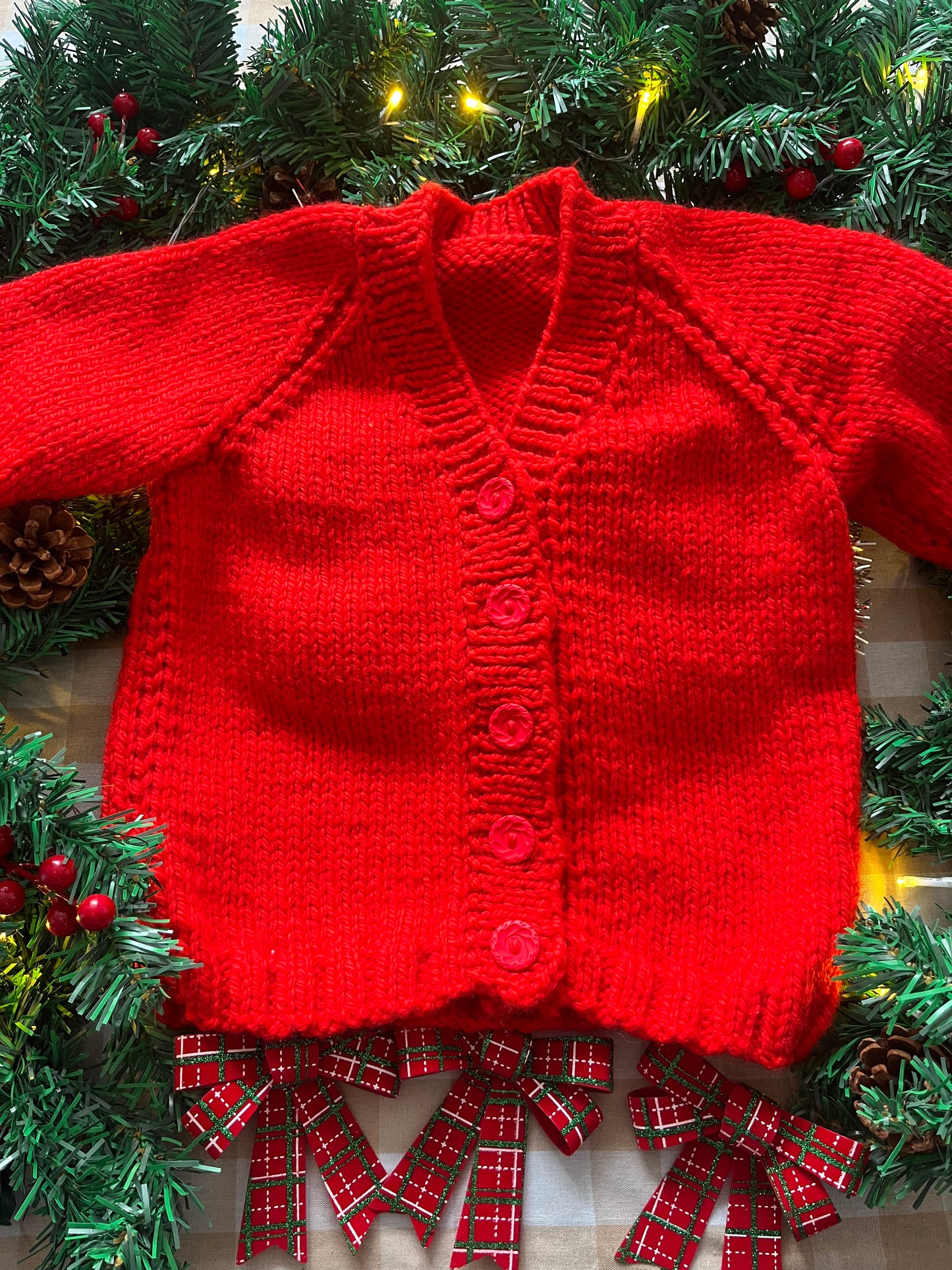 Personalise Me, Size 4-6 years, Two Turtle Doves, Add a Name Red Cardi