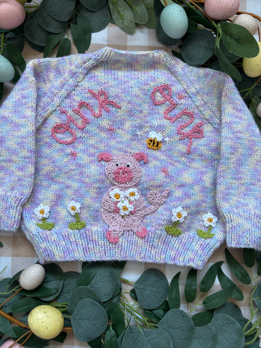 Size 1-2 Years, Oink Oink, Little pig Cardi