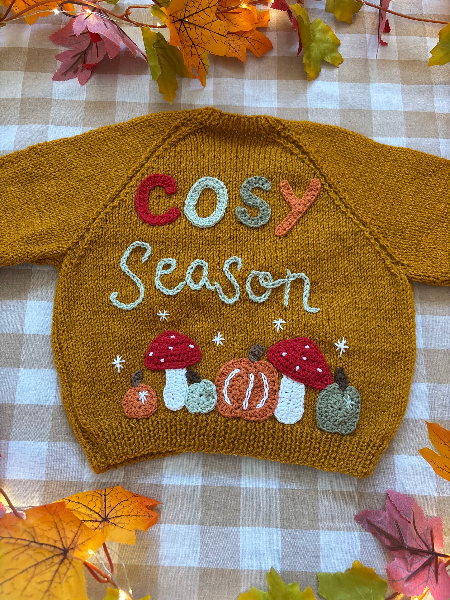 Size 1-2 Years, Cosy Season, Mustard Hand knitted Cardi