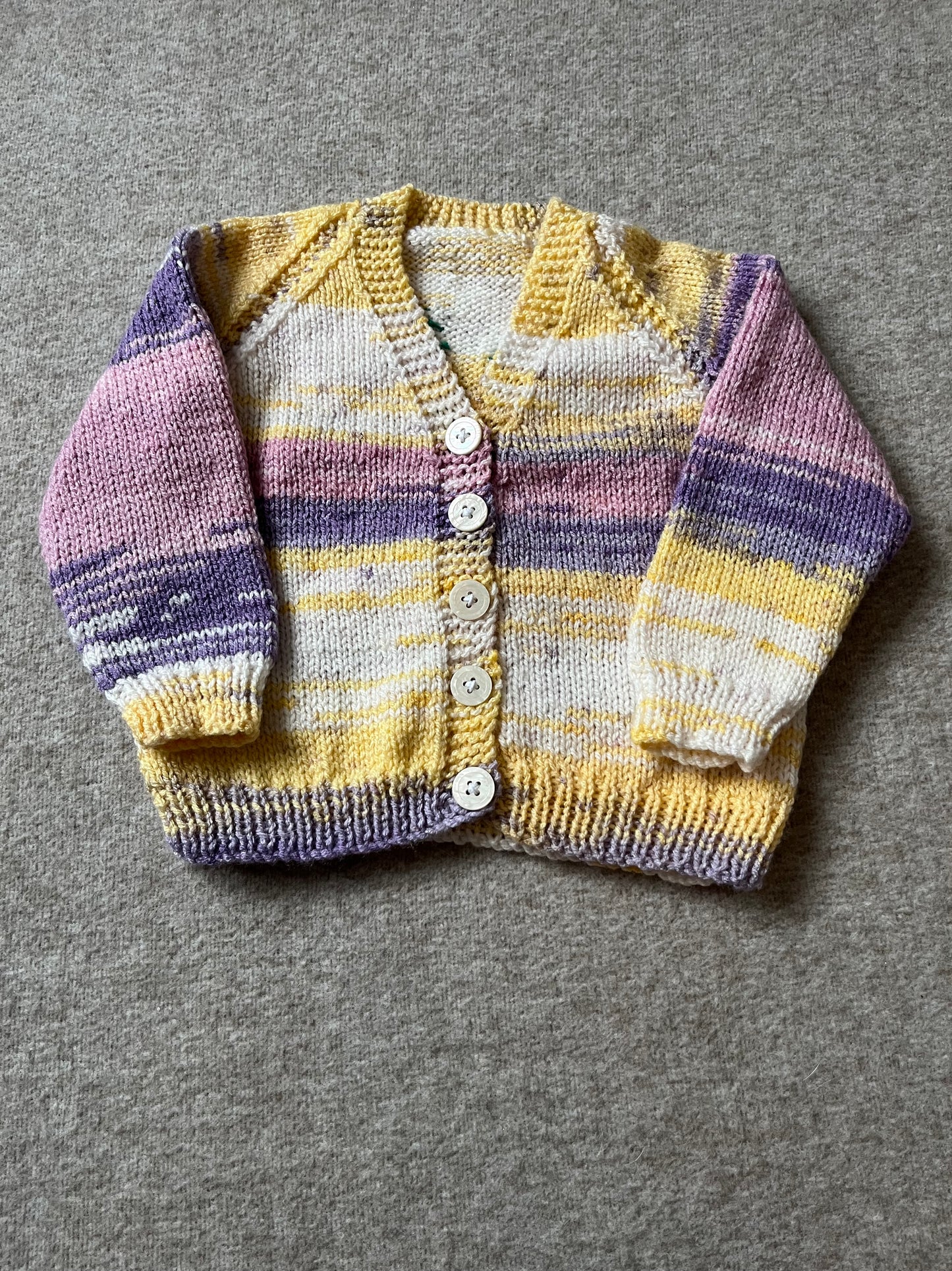 Size 1-2 years, Spring Chicken, Hand Knitted Baby Cardigan