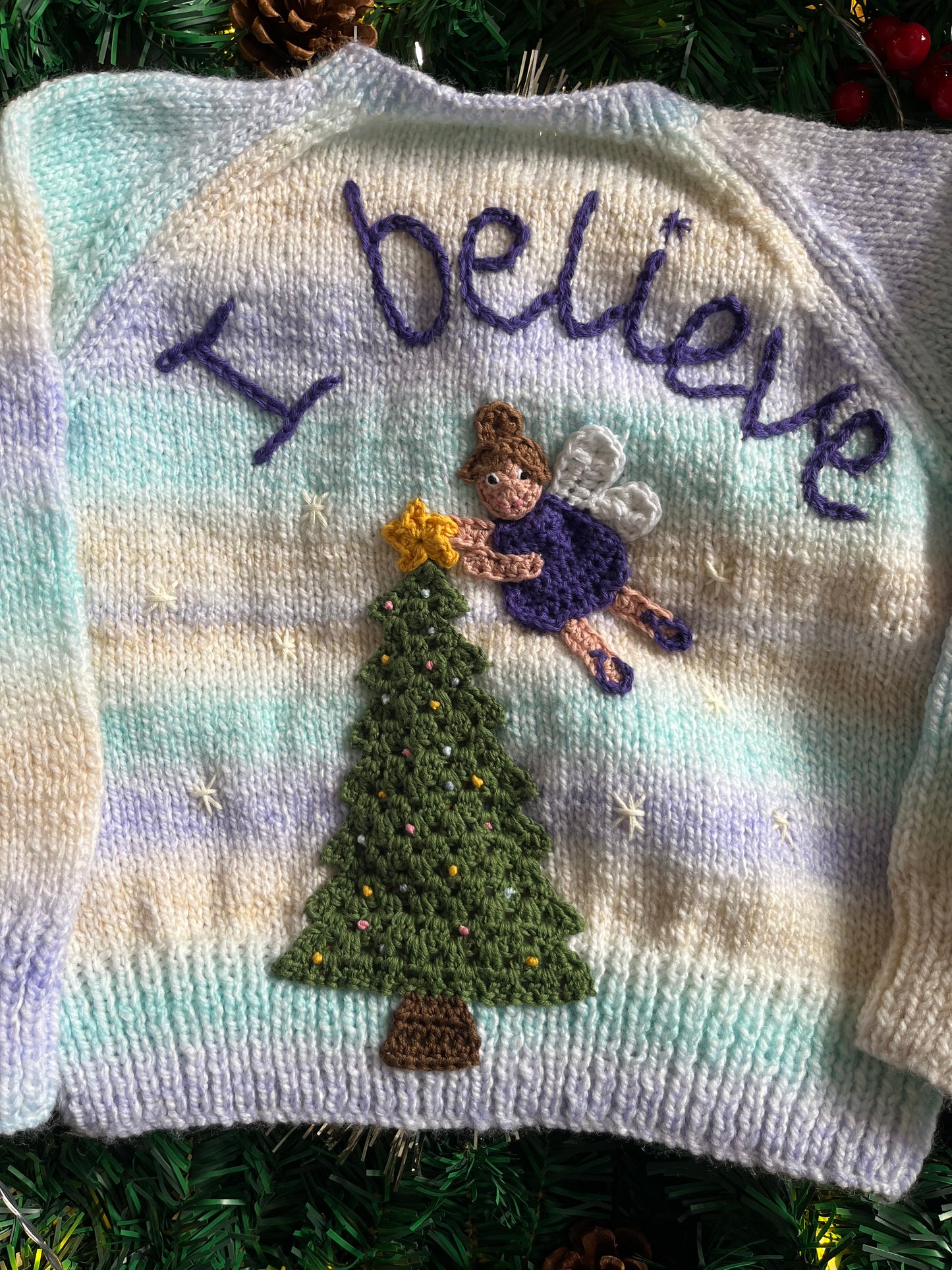 Size 2-4 Years, I Believe, Fairy & Christmas Tree Cardi