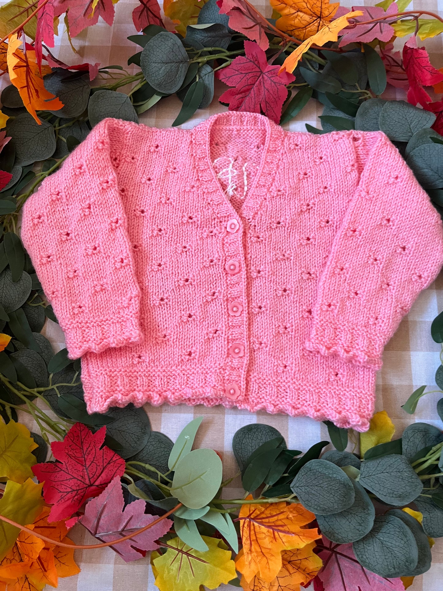 Size 1-2 Years, Pumpkin Spice, Pink Cardi, Please read description