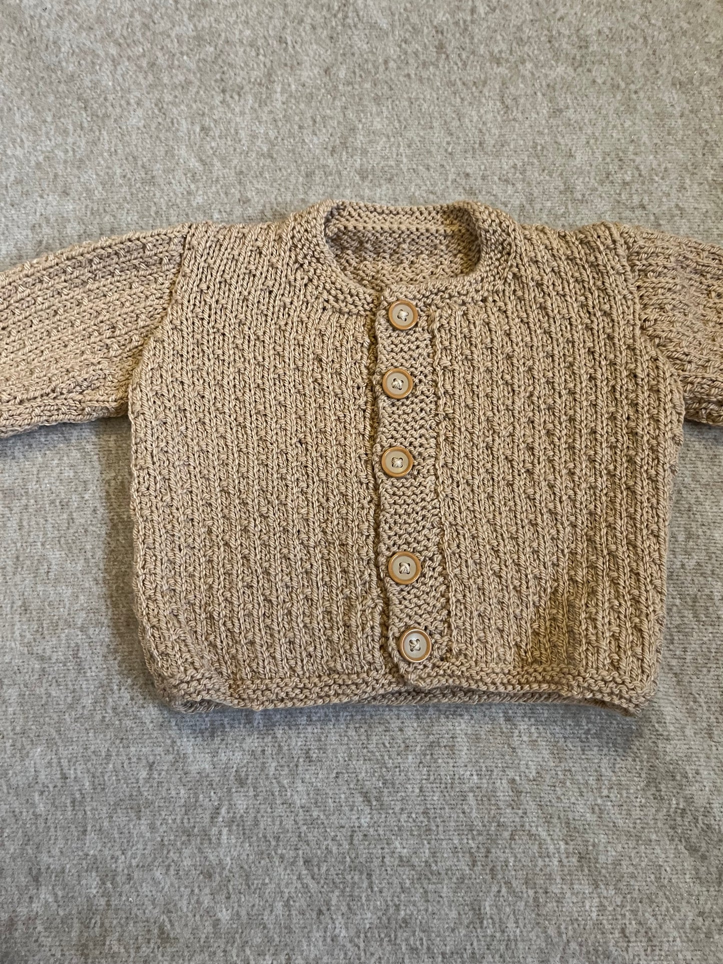 Size 0-6 Months, Country Girl, Brown Hand knitted Cardigan, Babyshower Gift, Baby Girl Gift