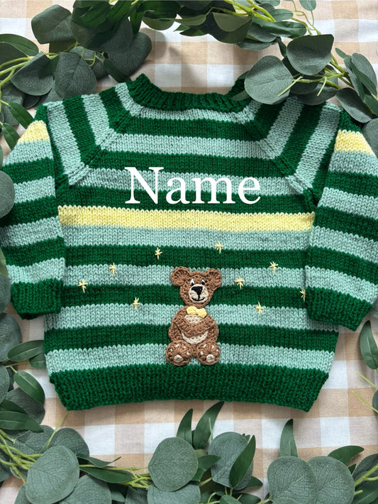 Personalise Me, Size 2-4 Years, Bear Name Cardi