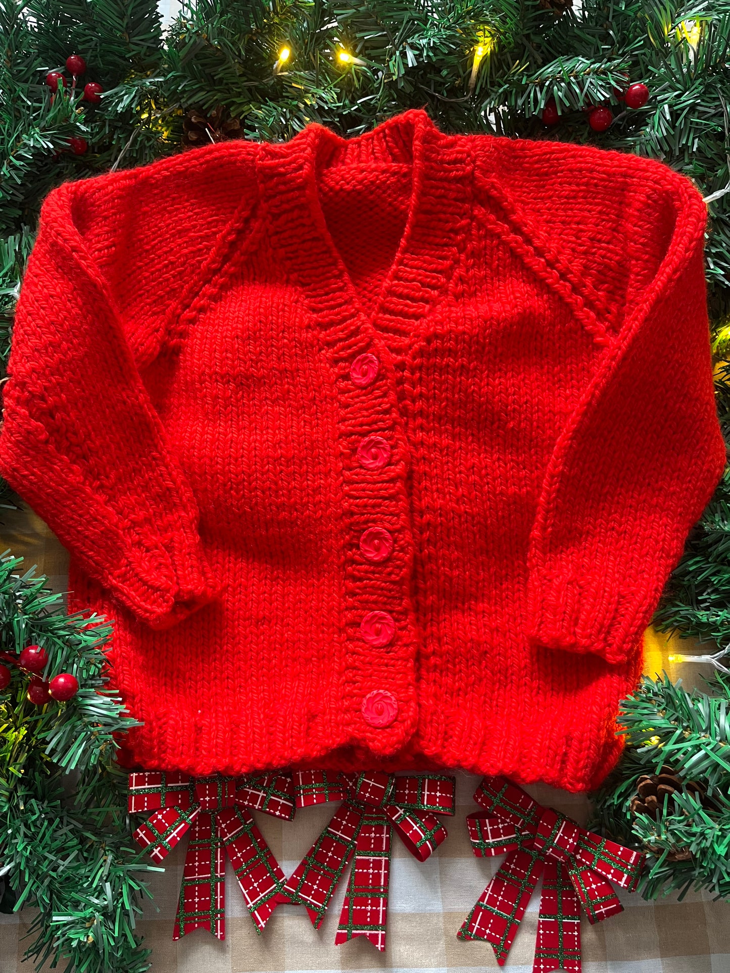 Personalise Me, Size 4-6 years, Two Turtle Doves, Add a Name Red Cardi