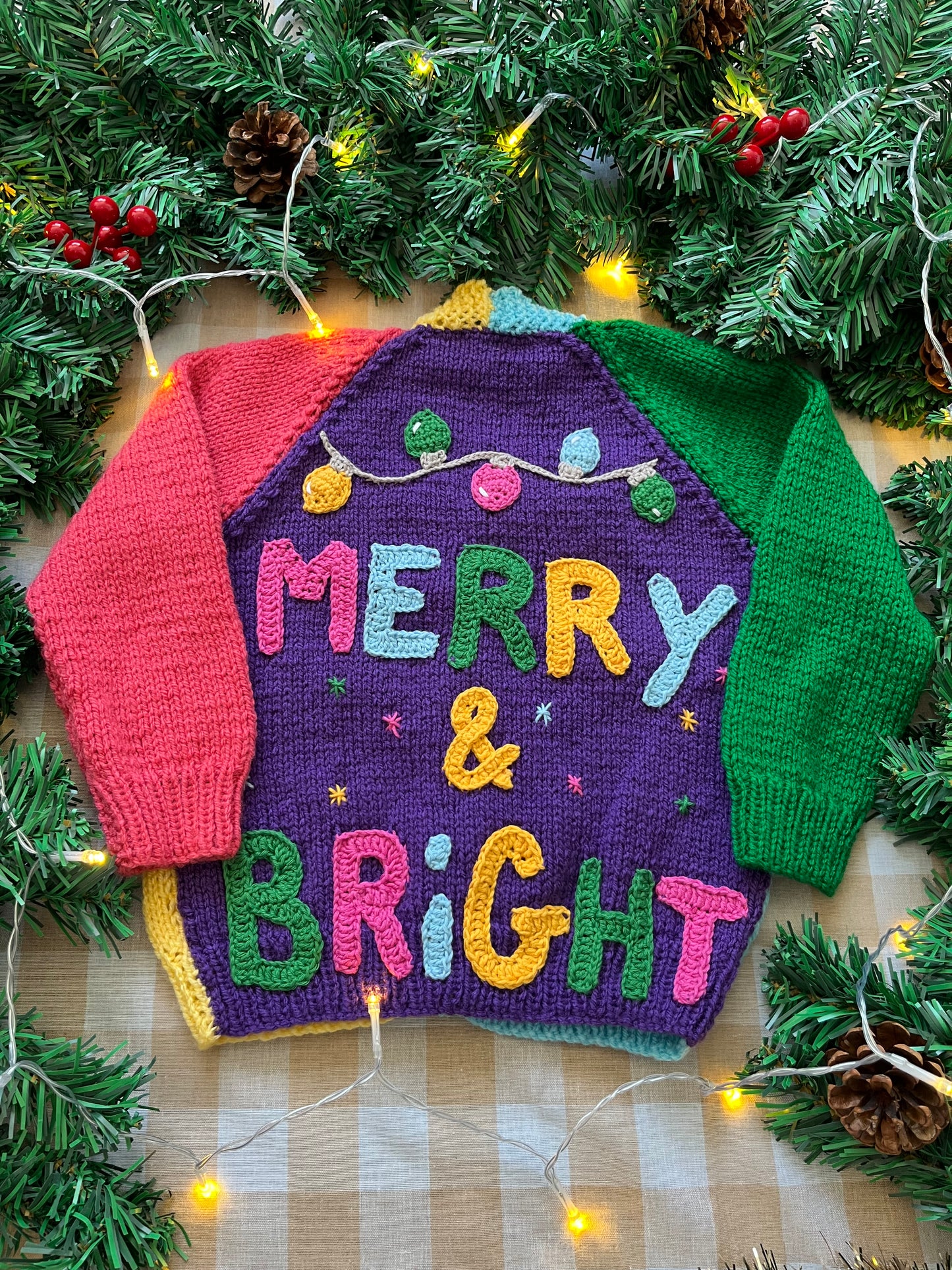 Size 2-3 Years, Merry & Bright, Colourful colour block Cardi