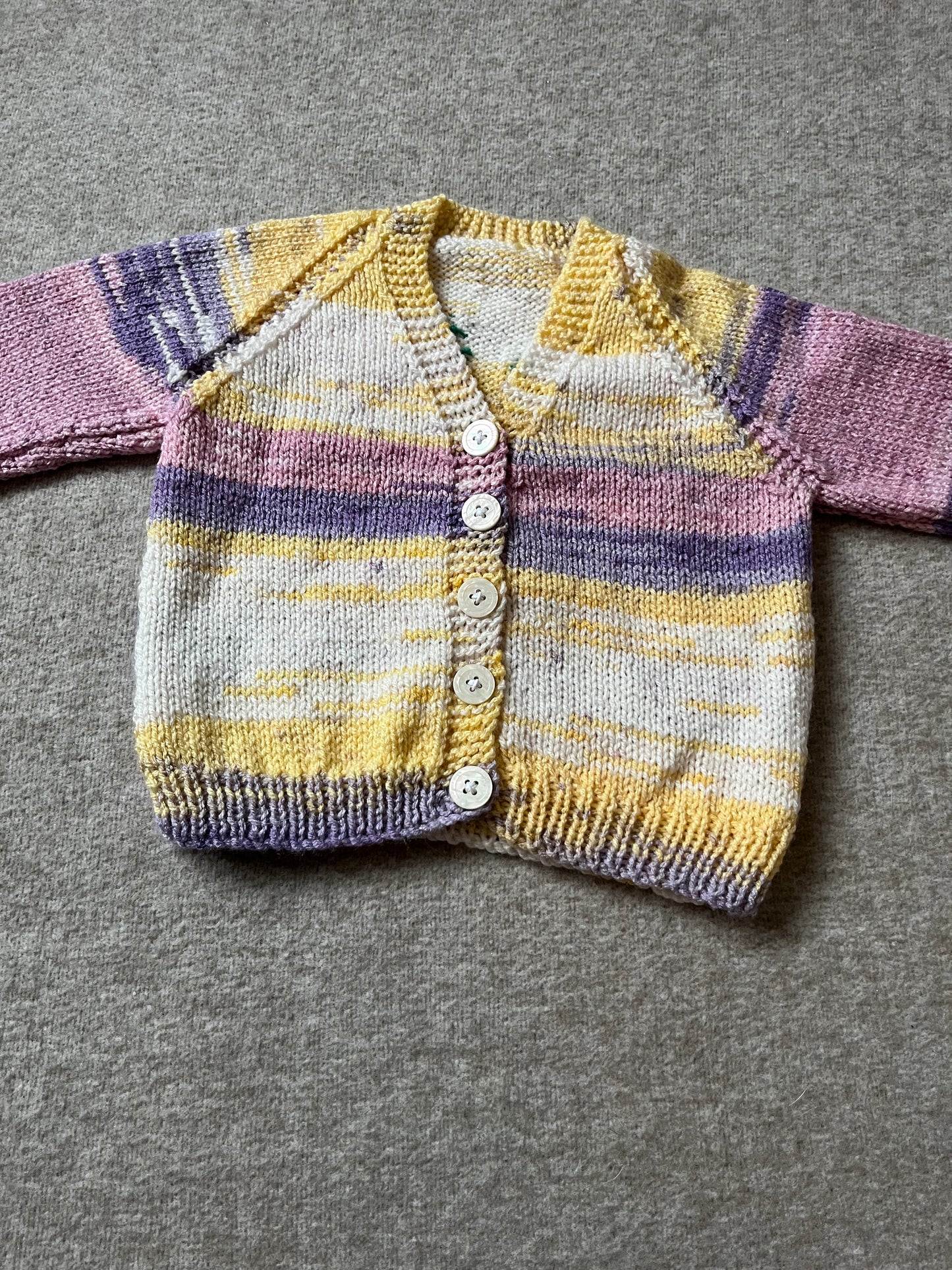 Size 1-2 years, Spring Chicken, Hand Knitted Baby Cardigan