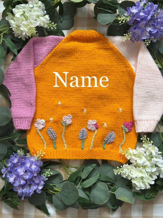 Personalise Me, Size 2-3 Years, Flower Name Cardi