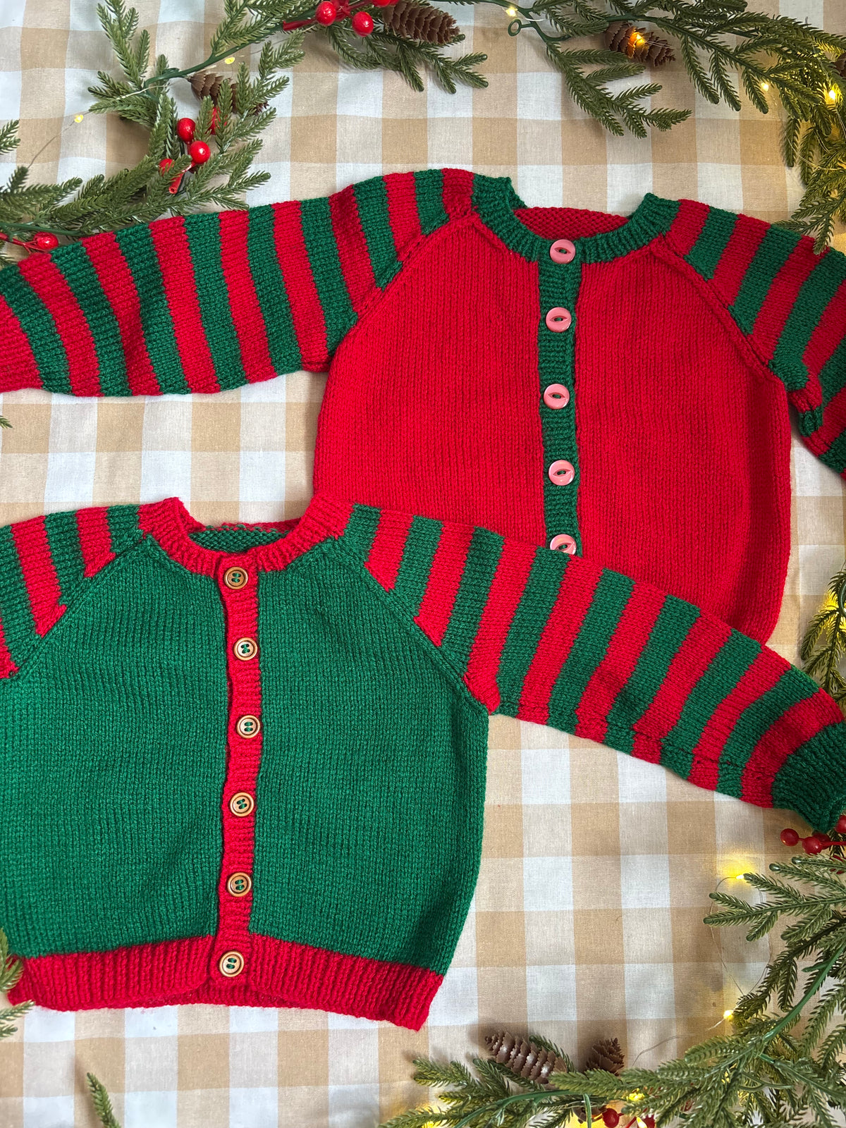 Matching Christmas Name Cardi set, Size 1-2 years