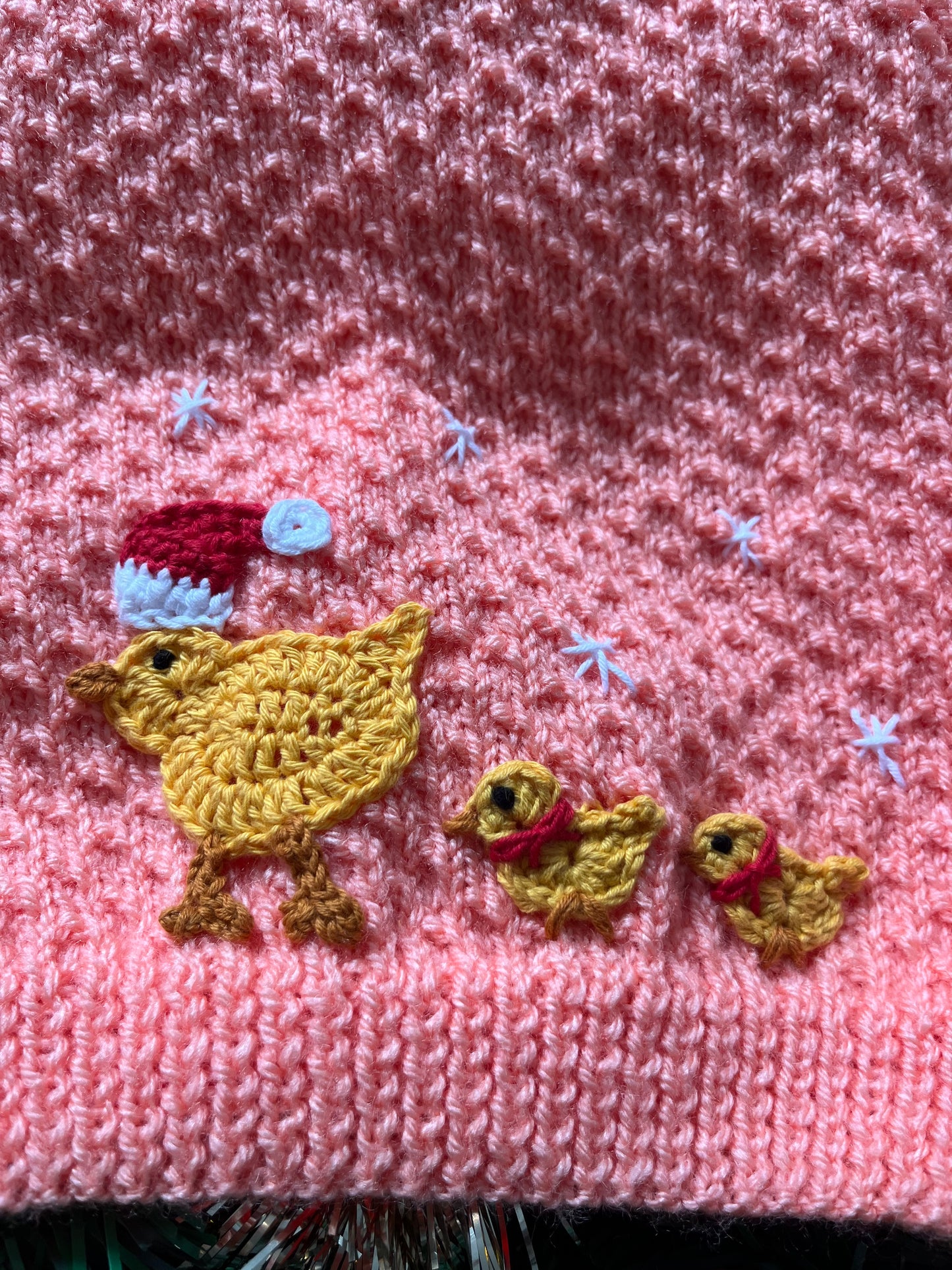 Personalise Me, Size 1-2 Years, Peach Cardi, Christmas Duck Name Cardi