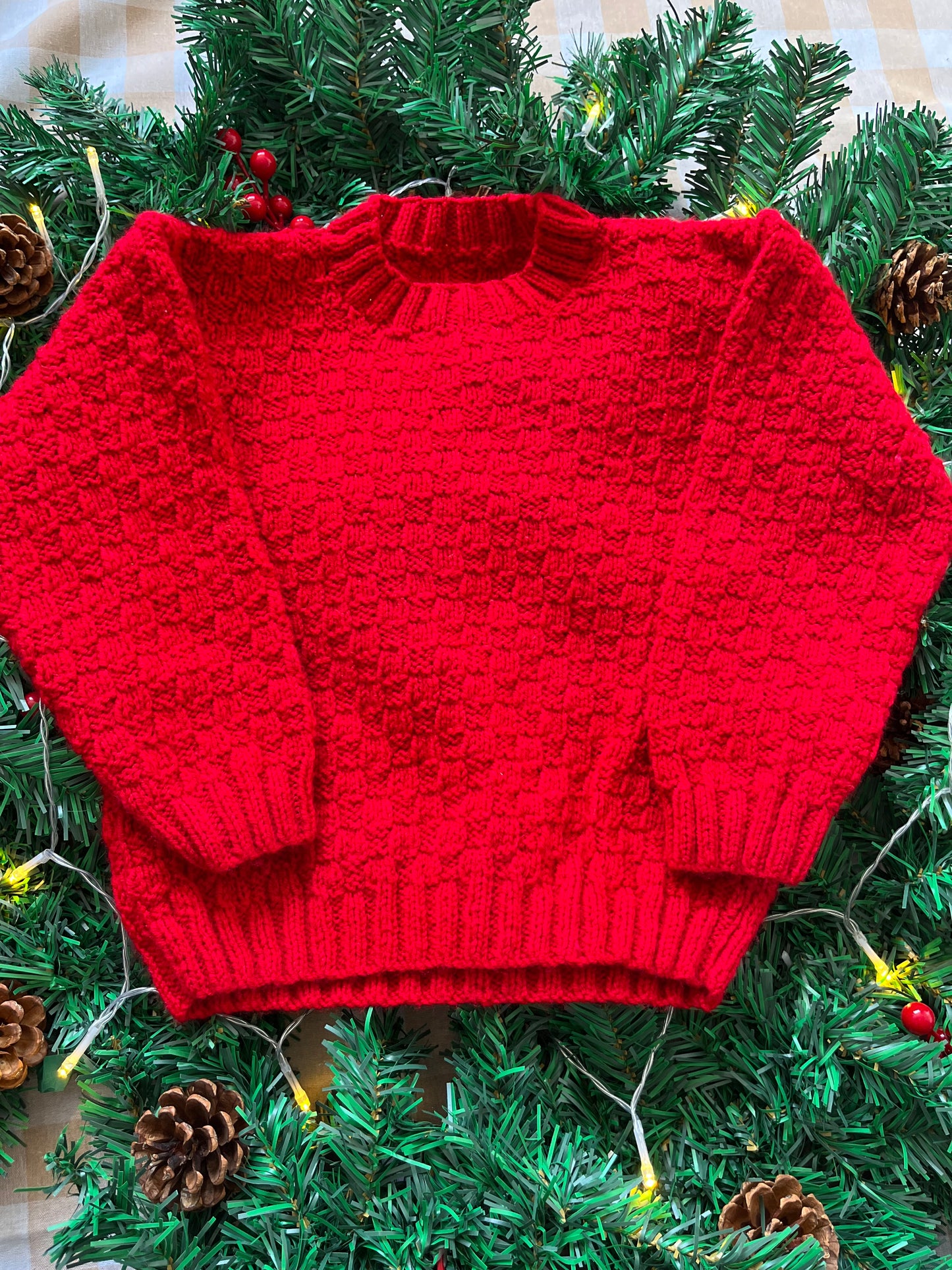Personalise Me, Size 3-5 Years, Tractor & Christmas Tree Red Name Jumper