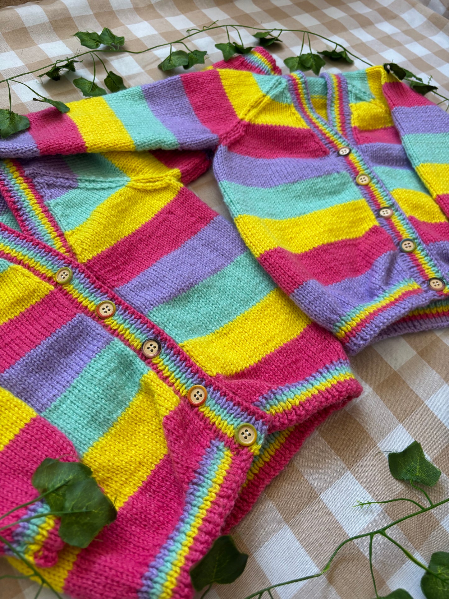 Size 18 months - 3 Years, matching set of Rainbow Cardi’s