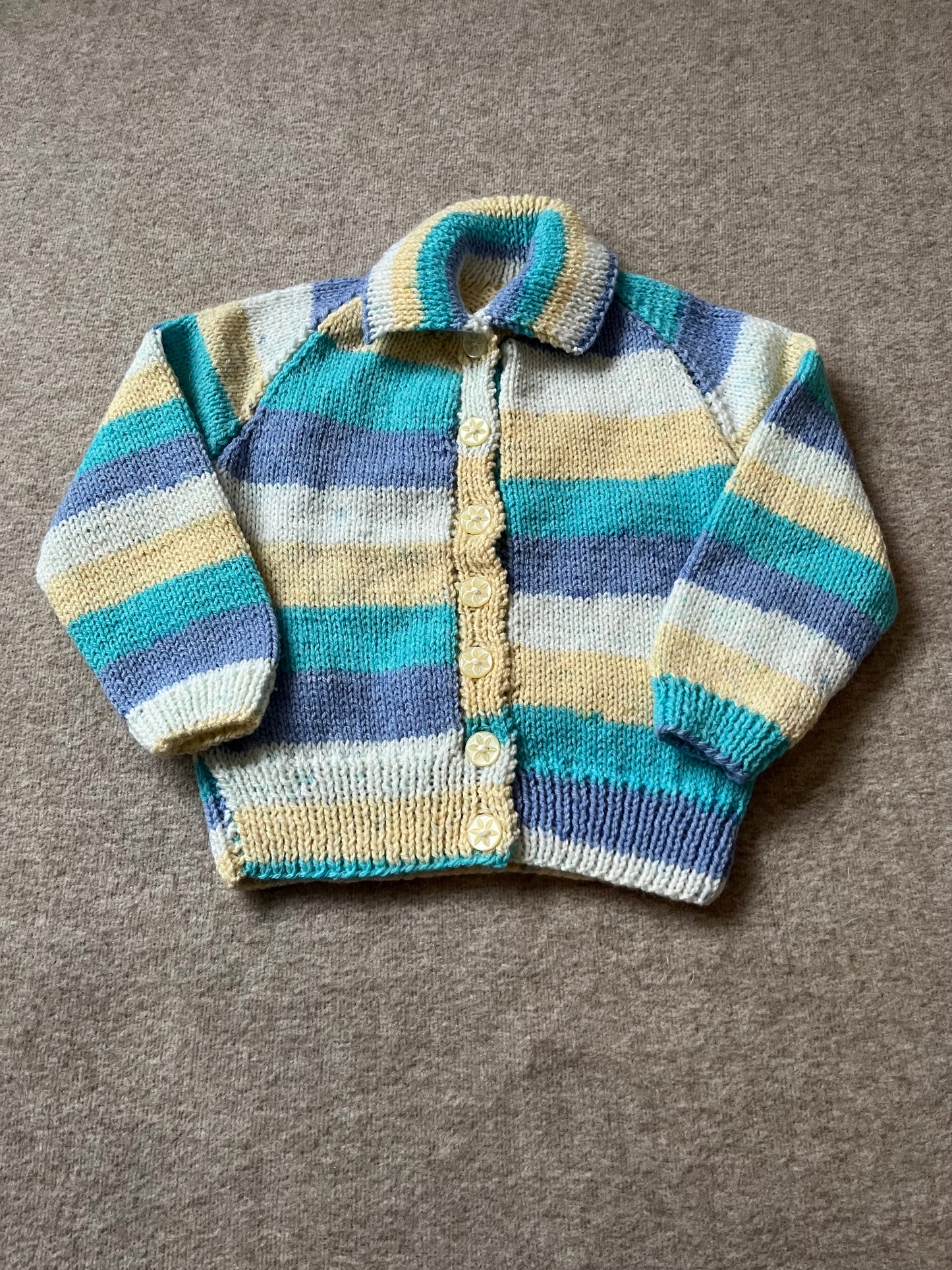 Size 18-24 Months, Early Riser, Hand knitted Toddler Cardigan