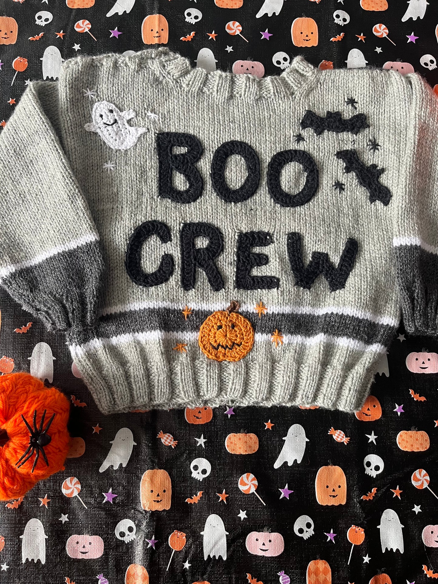 Size 2-3 Years, Boo Crew, Grey Stripe Jumper