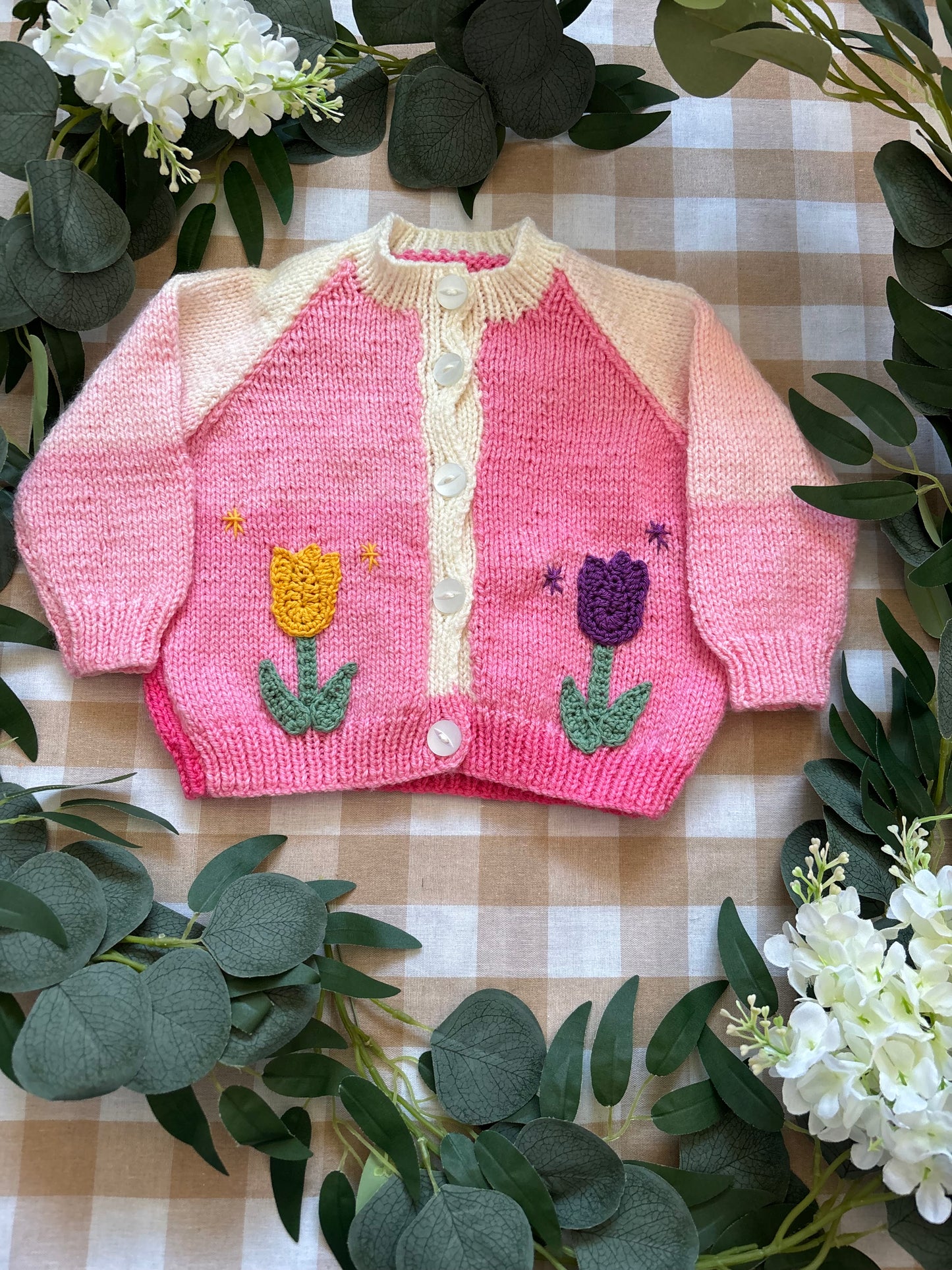 Personalise Me, Size 6-12 Months, Tulip Name Cardigan
