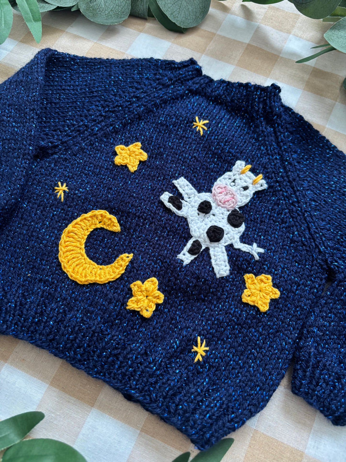 Size 3-6 Months, Cow Jumped Over the Moon, Sparkly Cardi